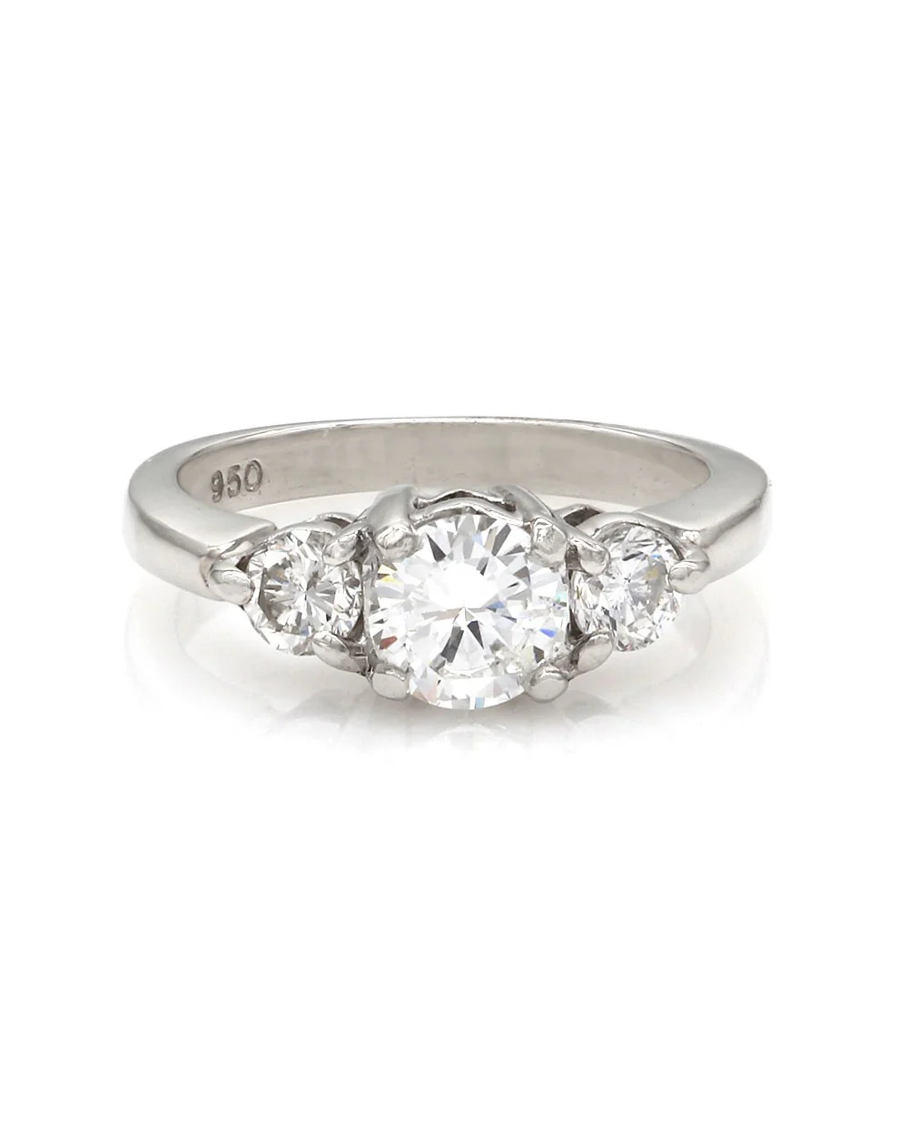 Three Stone Diamond Ring in Platinum - Image 2