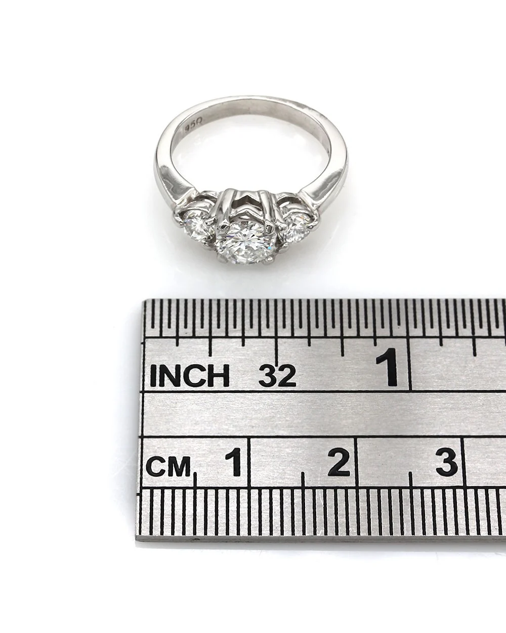 Three Stone Diamond Ring in Platinum - Image 4