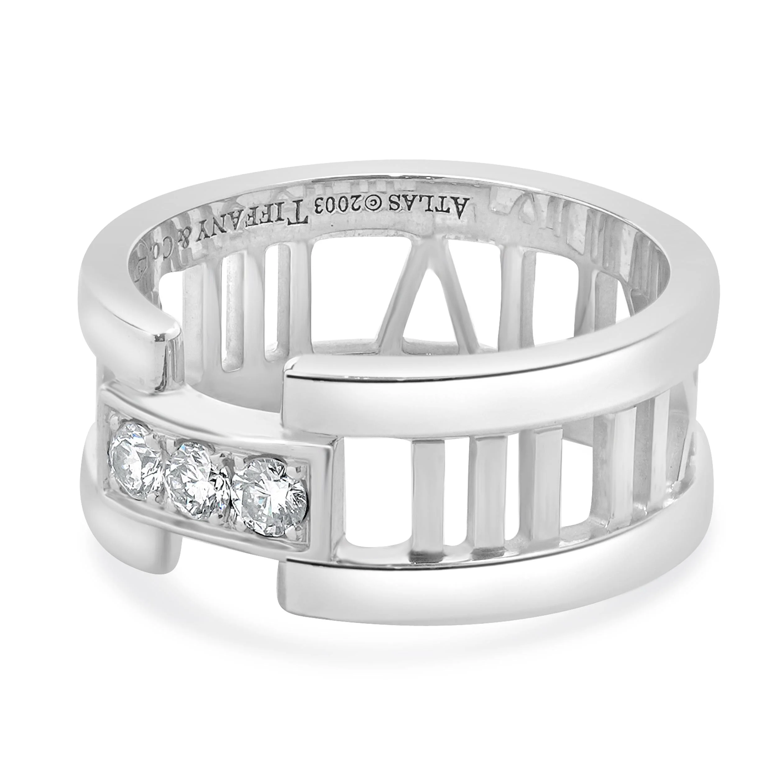 Tiffany & Co. 18 Karat White Gold 2003 Diamond Atlas Band - Image 2