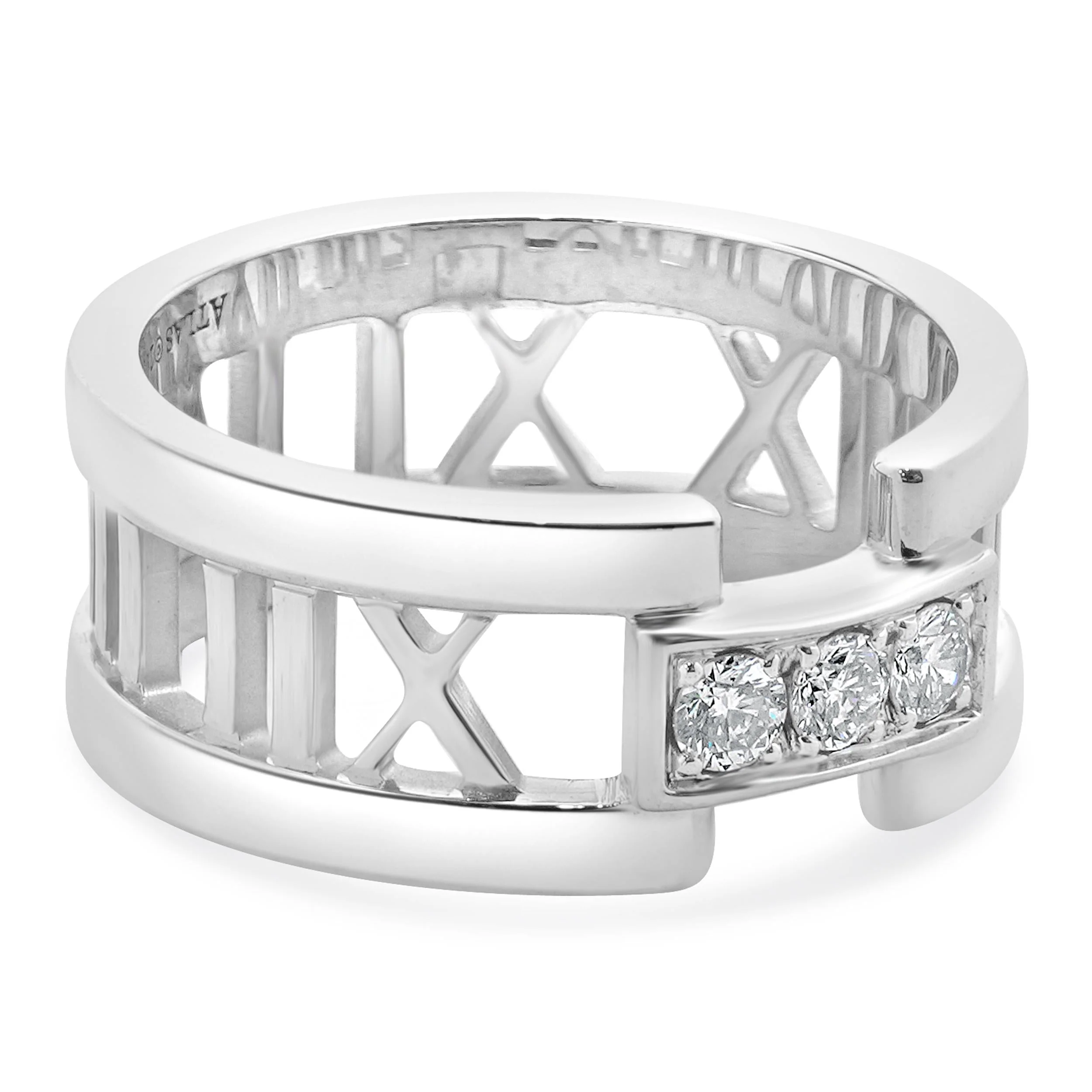 Tiffany & Co. 18 Karat White Gold 2003 Diamond Atlas Band - Image 4
