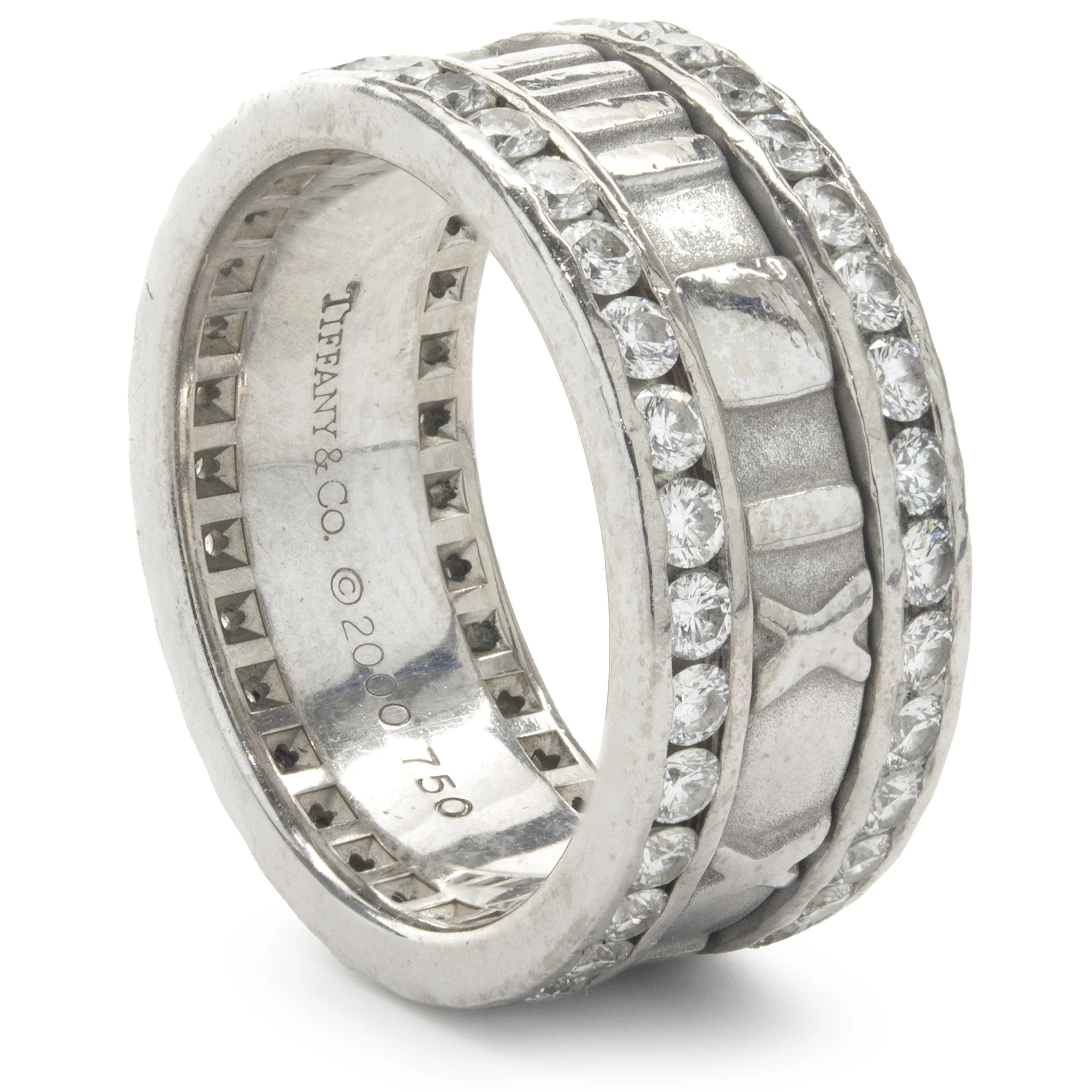 Tiffany & Co. 18 Karat White Gold Diamond Atlas Band - Image 4