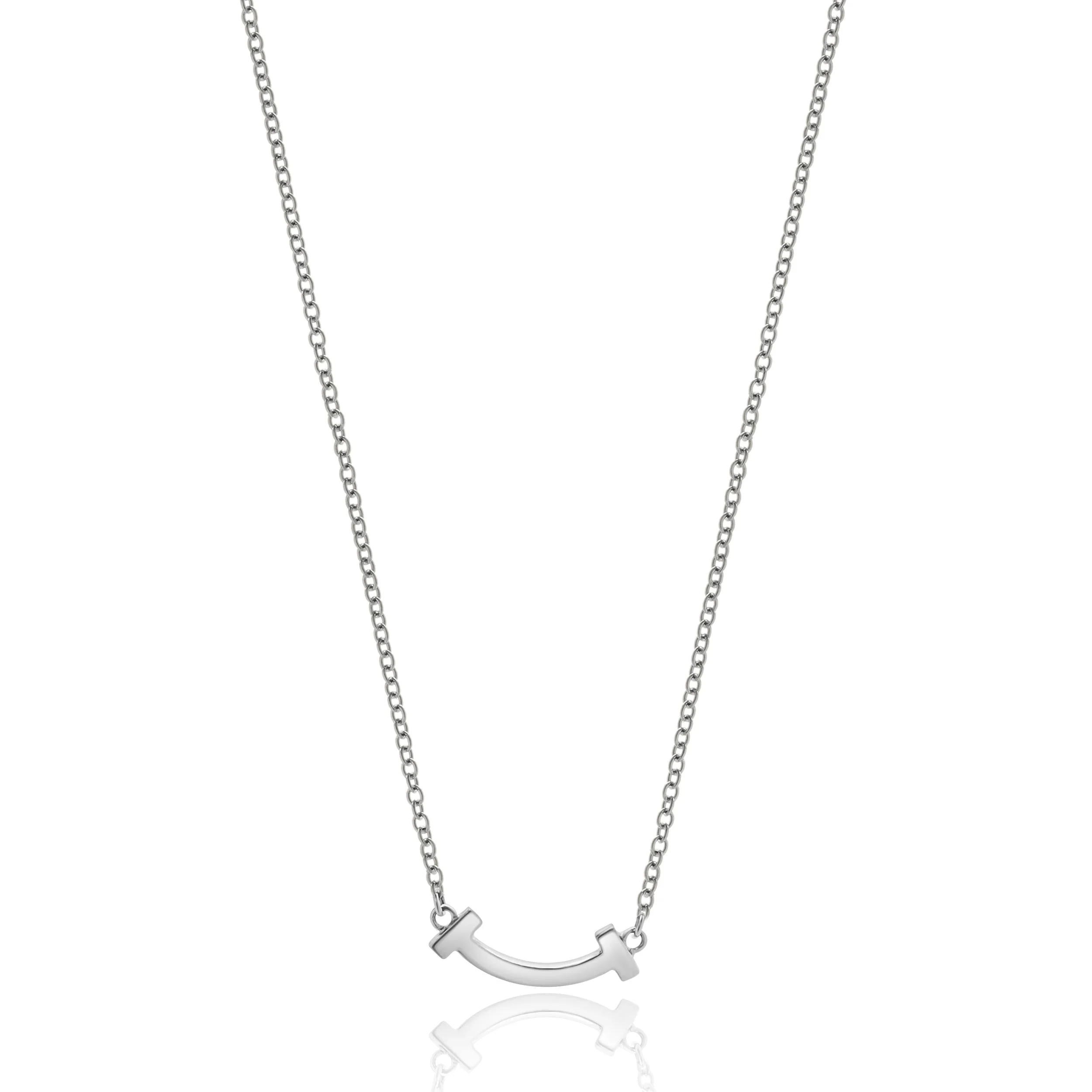 Tiffany & Co. 18 Karat White Gold T Smile Diamond Necklace - Image 3