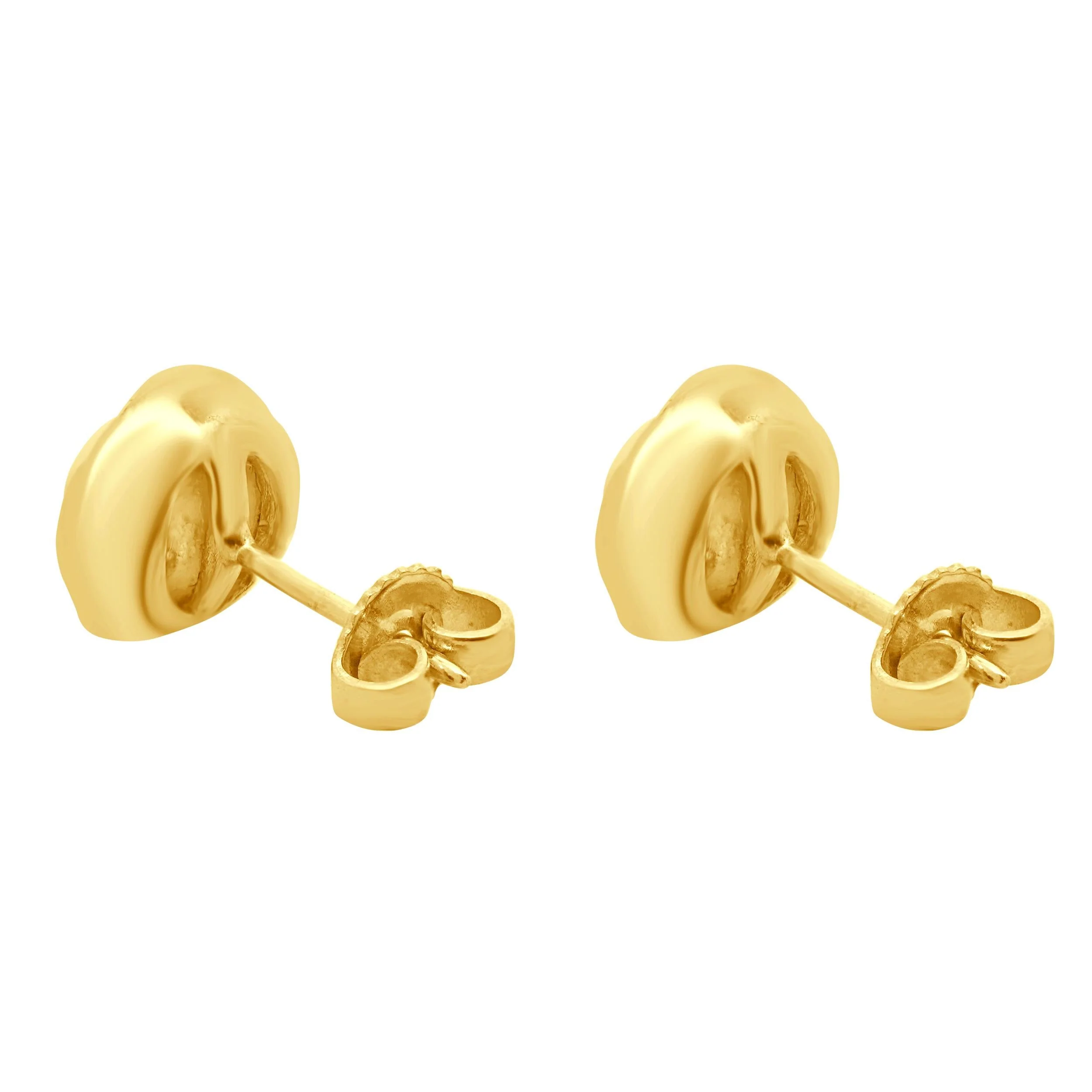 Tiffany & Co. 18 Karat Yellow Gold Bezel Set Pearl Stud Earrings - Image 4