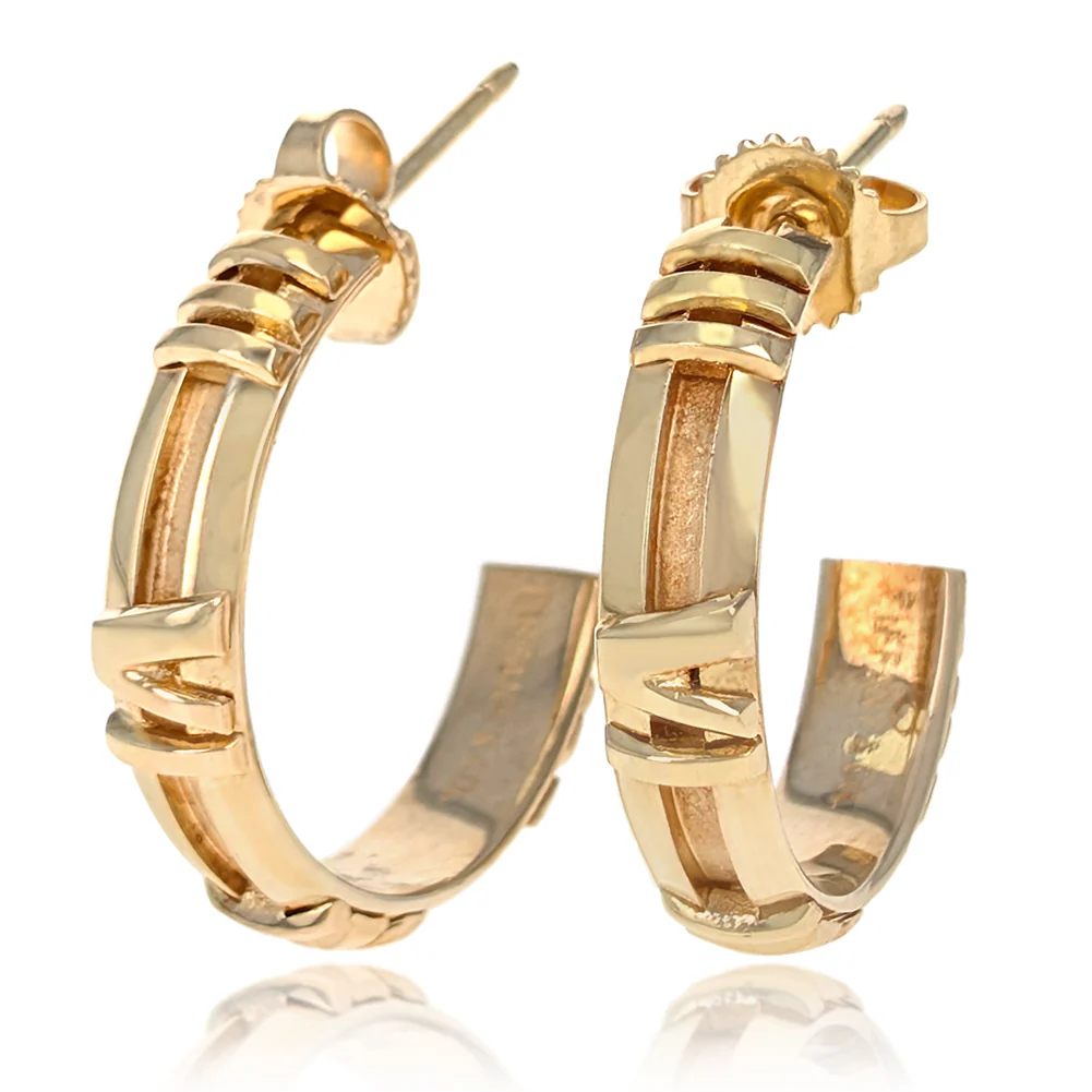 Tiffany & Co. 18K Yellow Gold Atlas Hoop Earrings