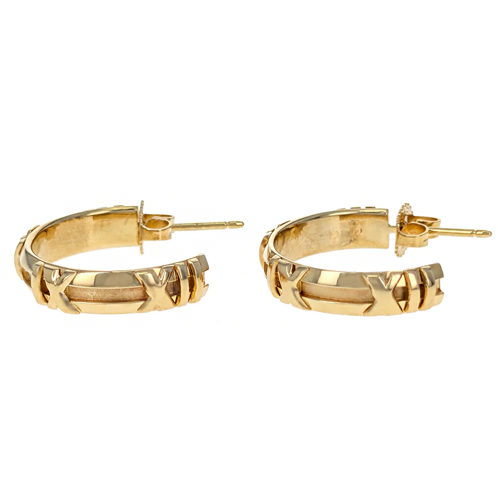 Tiffany & Co. 18K Yellow Gold Atlas Hoop Earrings - Image 2