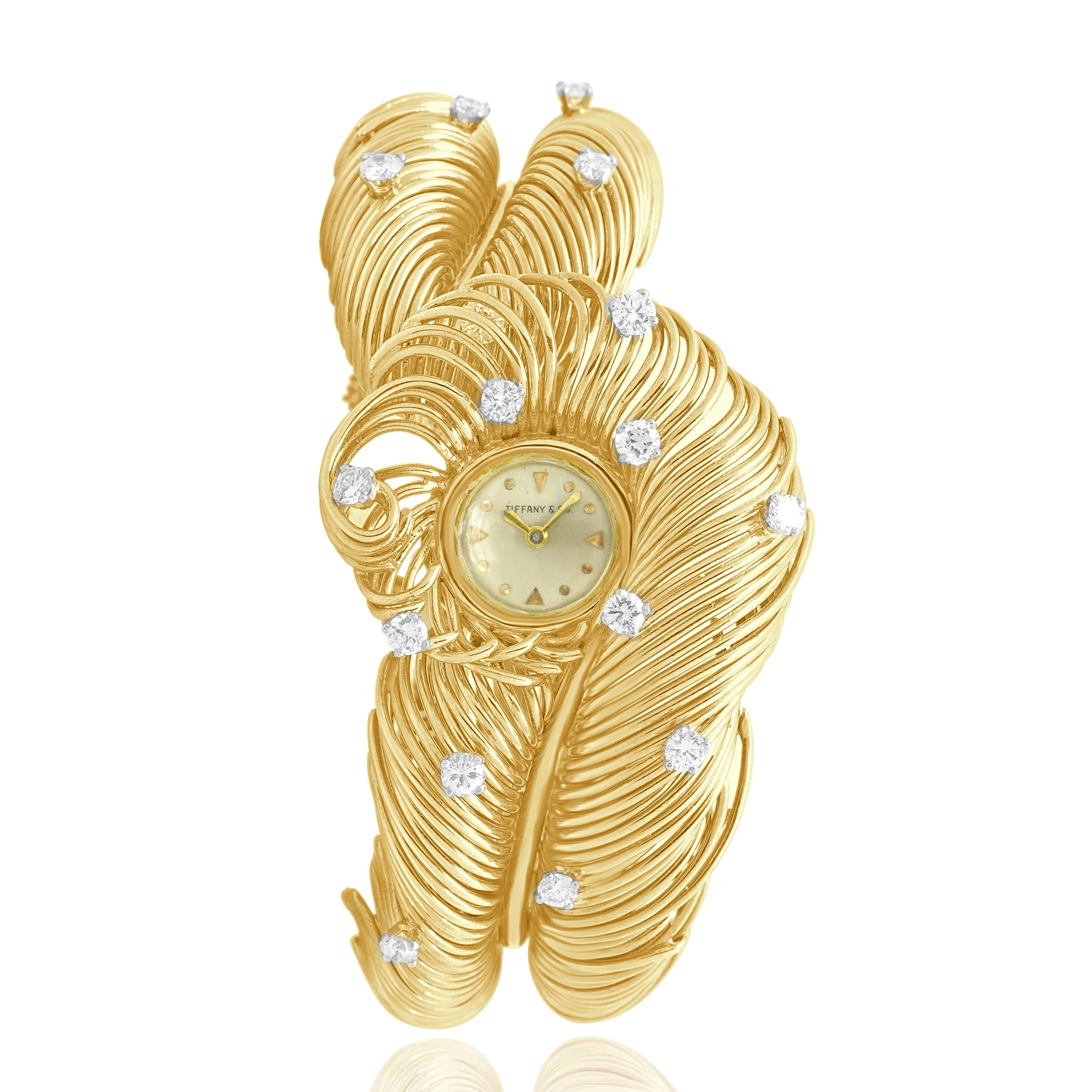 Tiffany & Co. 18K Yellow Gold Wire Bangle Watch 35mm