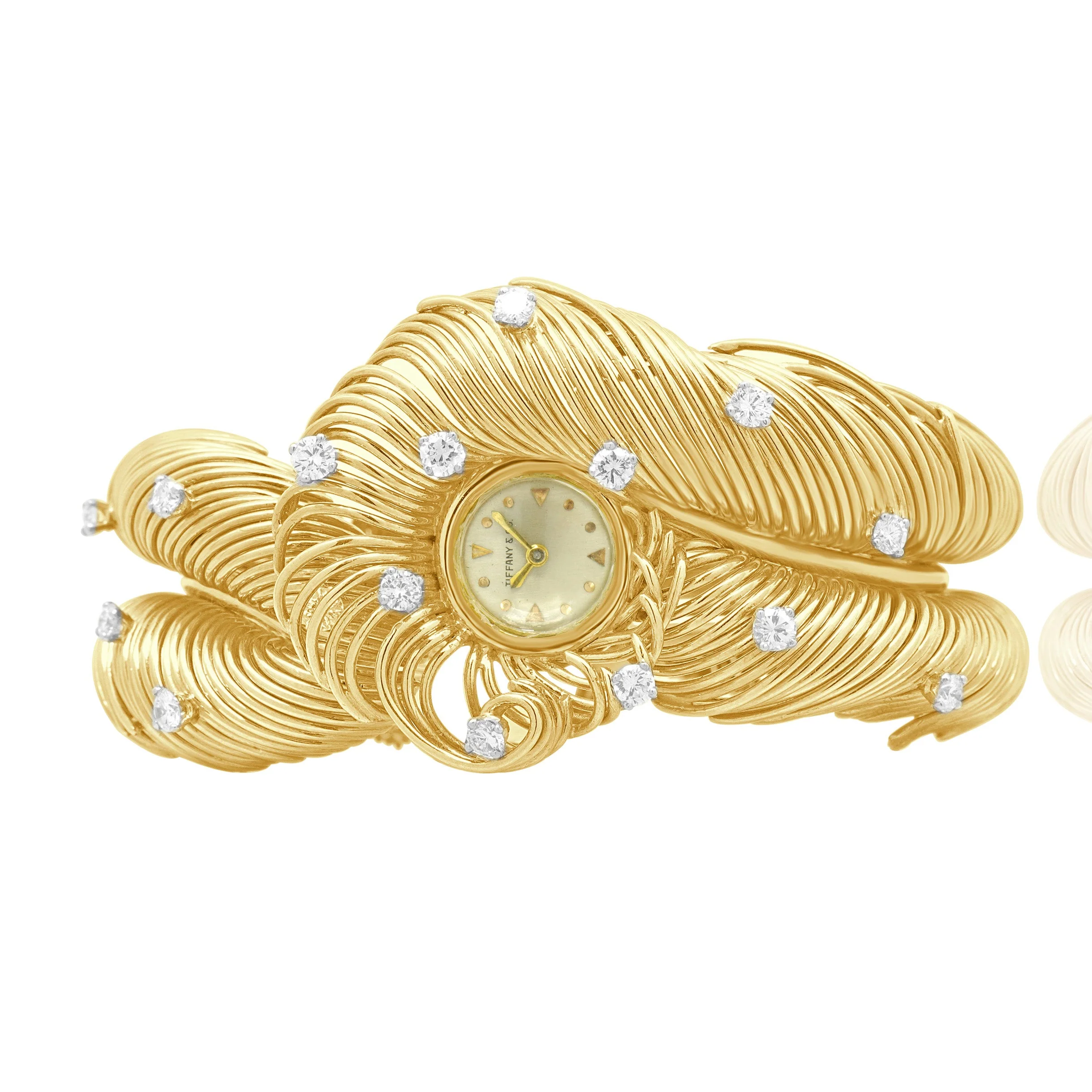 Tiffany & Co. 18K Yellow Gold Wire Bangle Watch 35mm - Image 2