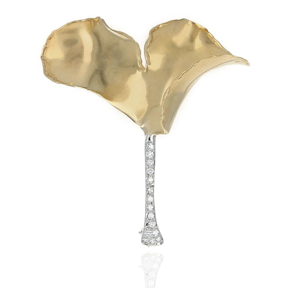 Tiffany & Co. Angela Cummings Diamond Ginkgo Leaf Brooch