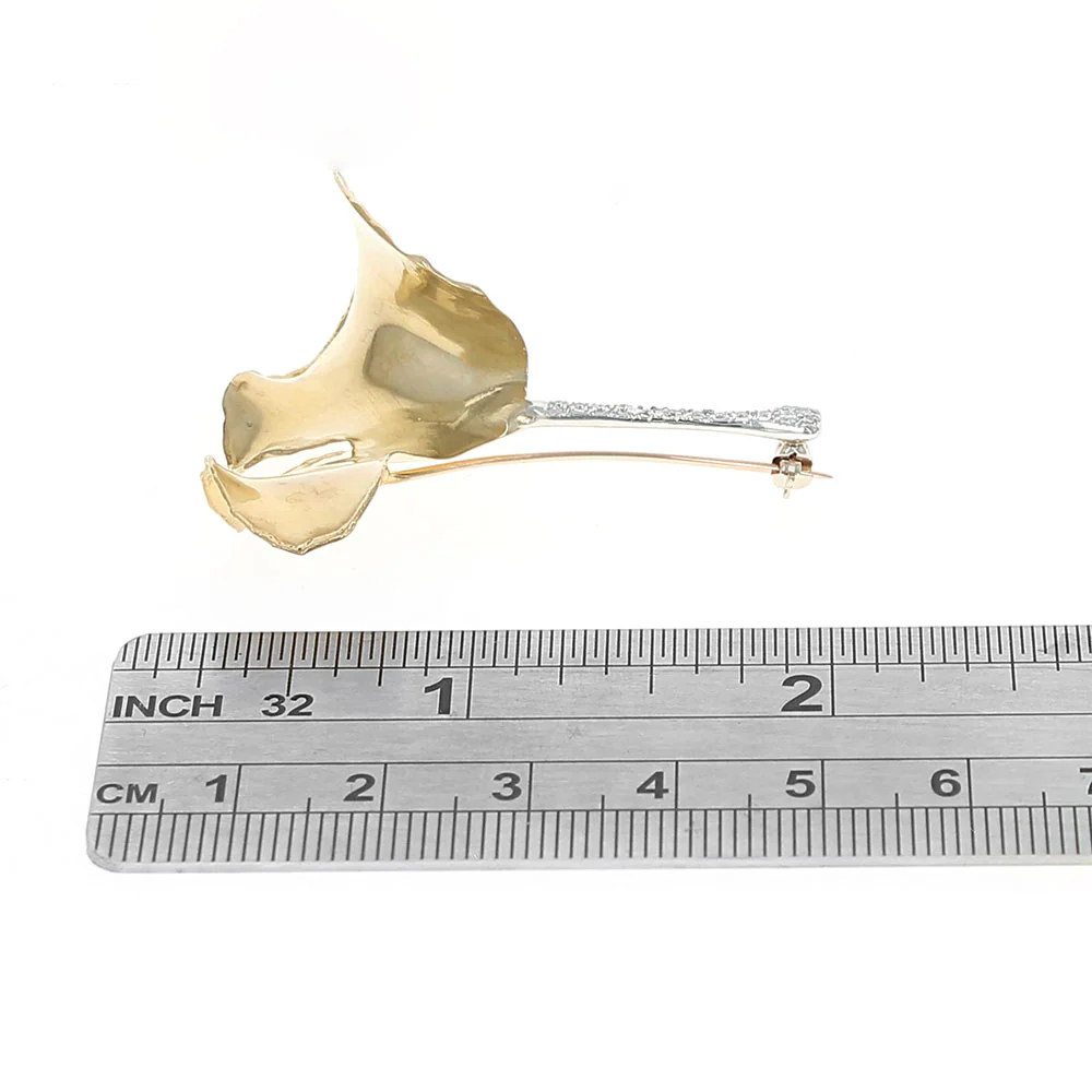 Tiffany & Co. Angela Cummings Diamond Ginkgo Leaf Brooch - Image 3