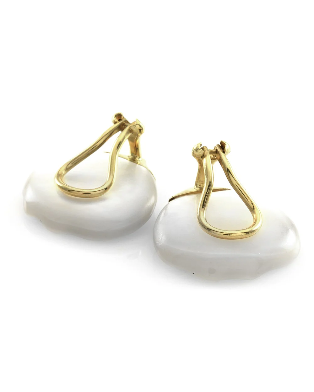Tiffany & Co. Angela Cummings Mother of Pearl Flower Petal Earrings in Yellow Gold - Image 3