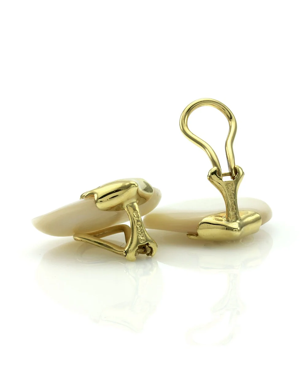 Tiffany & Co. Angela Cummings Mother of Pearl Flower Petal Earrings in Yellow Gold - Image 4