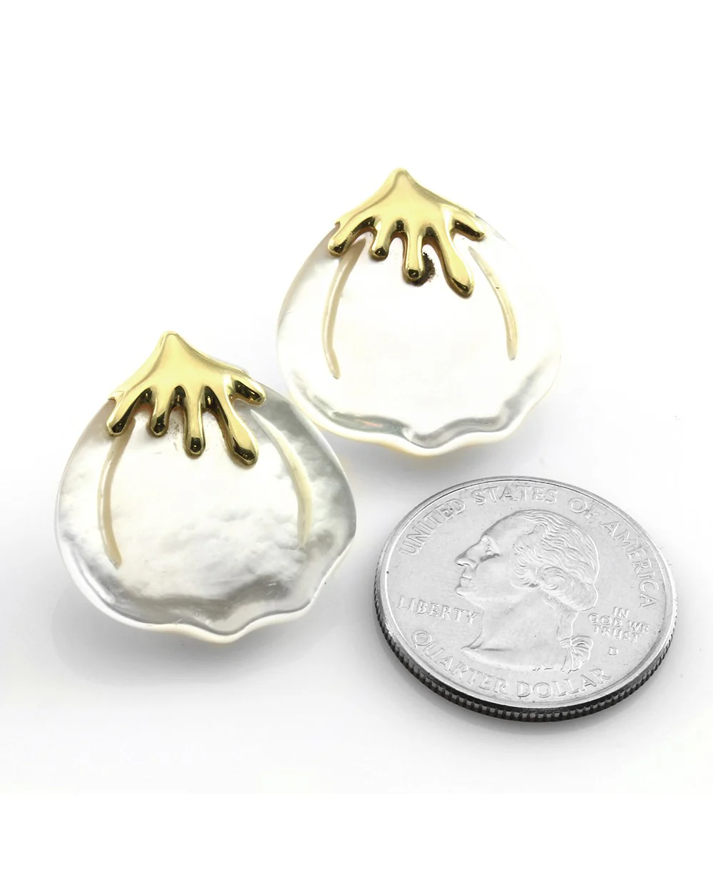 Tiffany & Co. Angela Cummings Mother of Pearl Flower Petal Earrings in Yellow Gold - Image 5