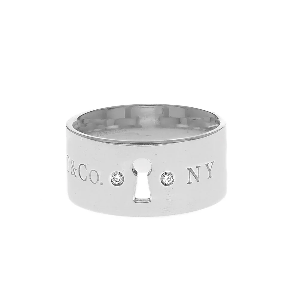 Tiffany & Co. Diamond Keyhole Band in Silver - Image 2