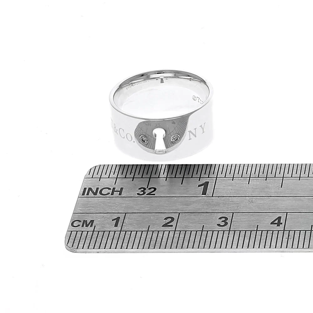 Tiffany & Co. Diamond Keyhole Band in Silver - Image 3