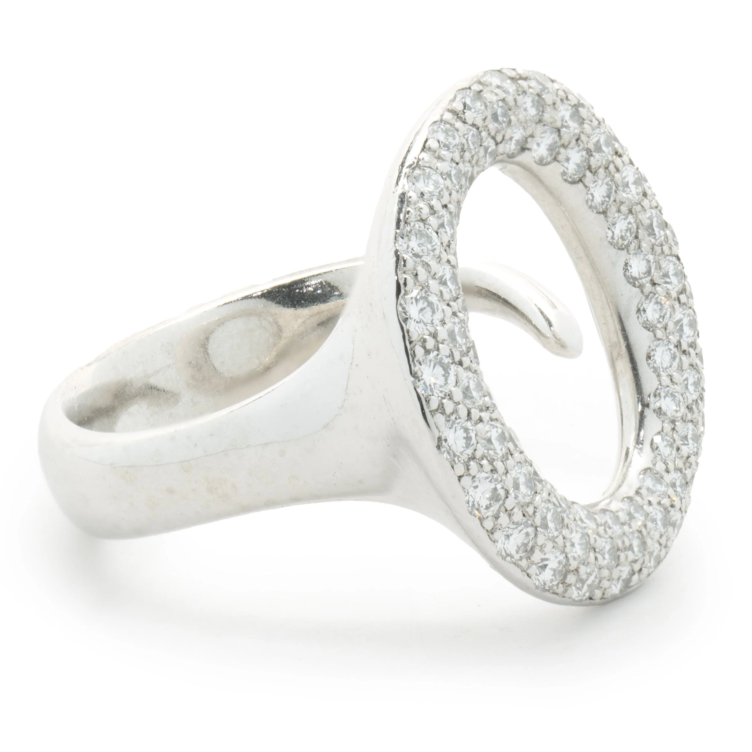 Tiffany & Co. Elsa Peretti Platinum Pave Diamond Sevilana Ring - Image 3
