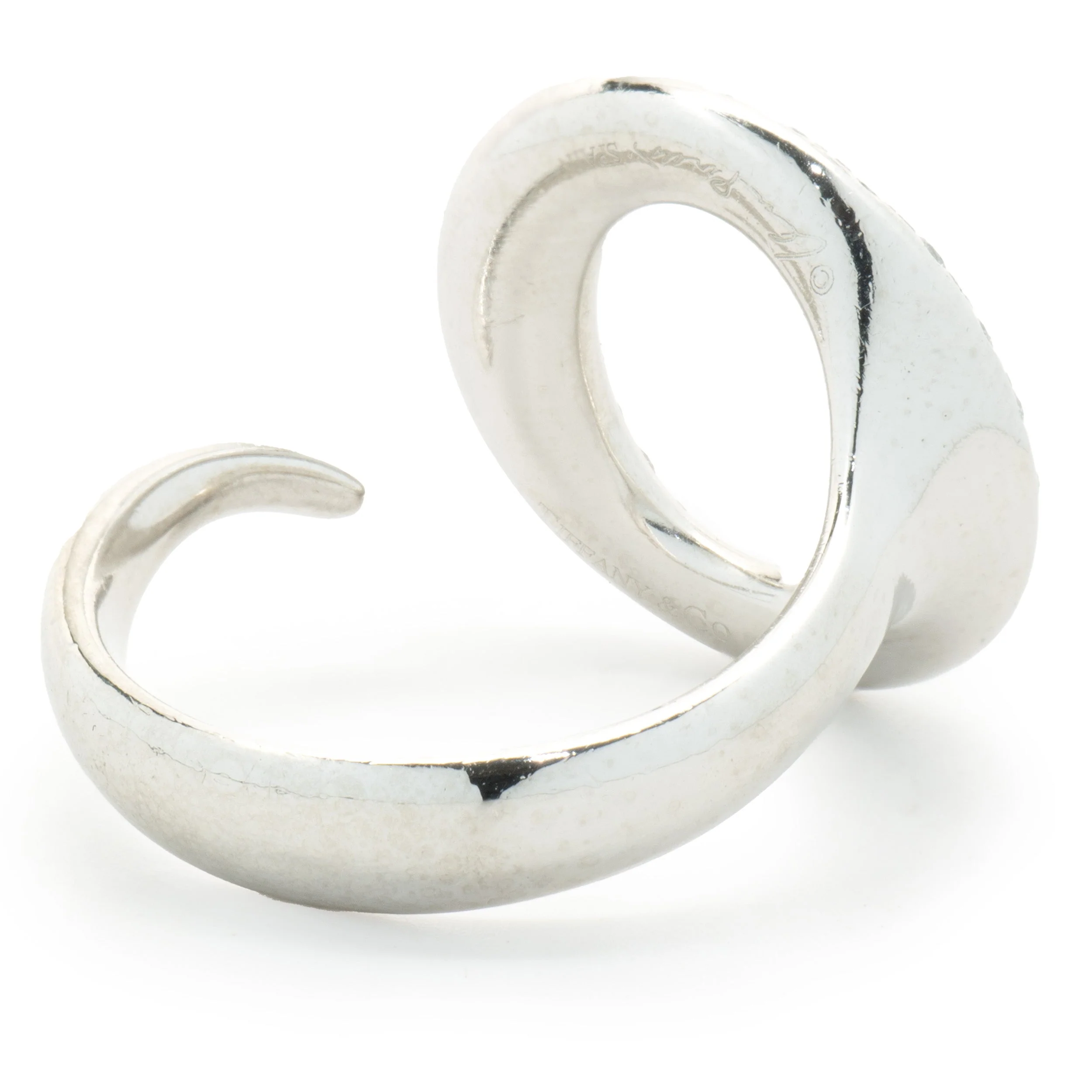 Tiffany & Co. Elsa Peretti Platinum Pave Diamond Sevilana Ring - Image 4