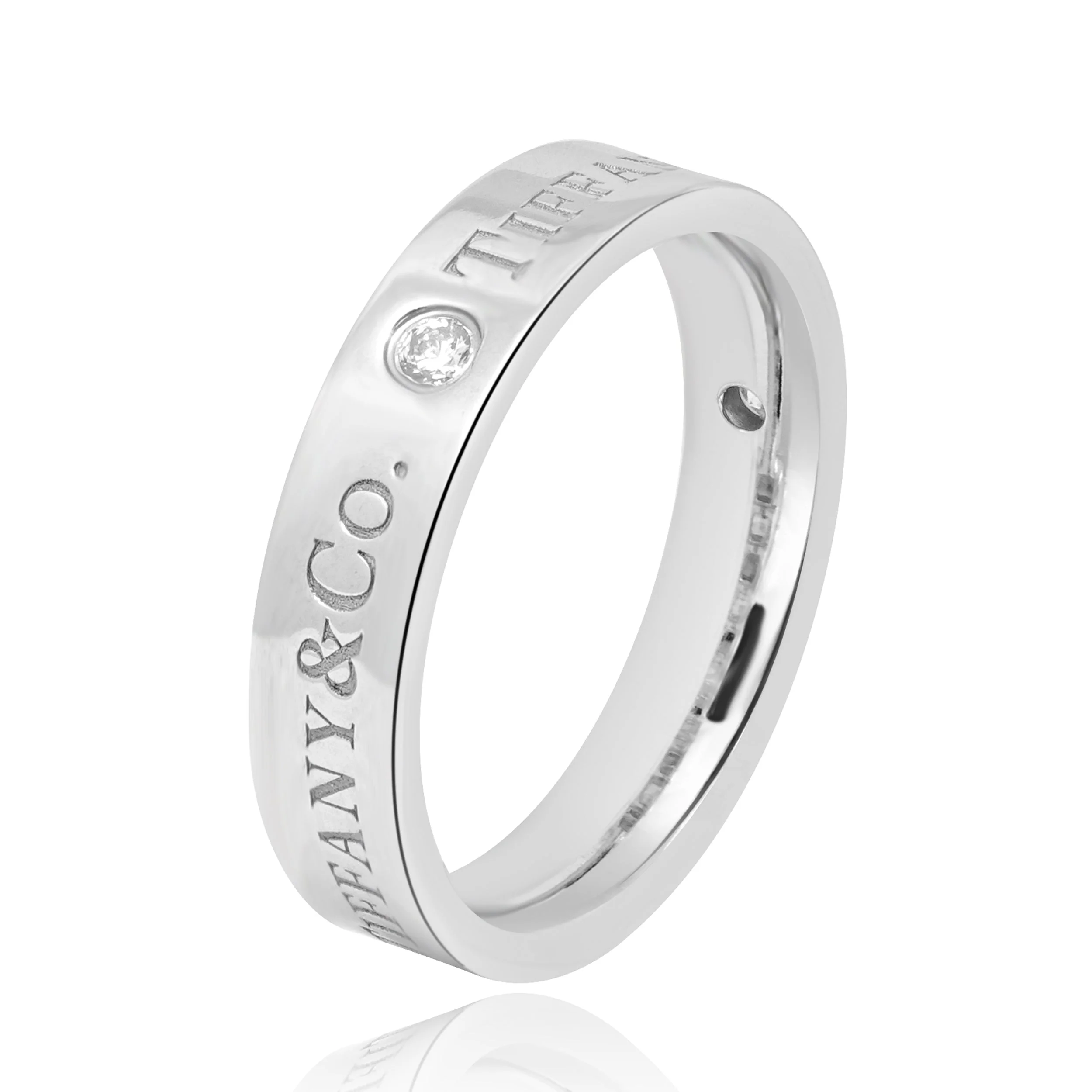 Tiffany & Co. Platinum Band Ring with Diamonds - Image 3