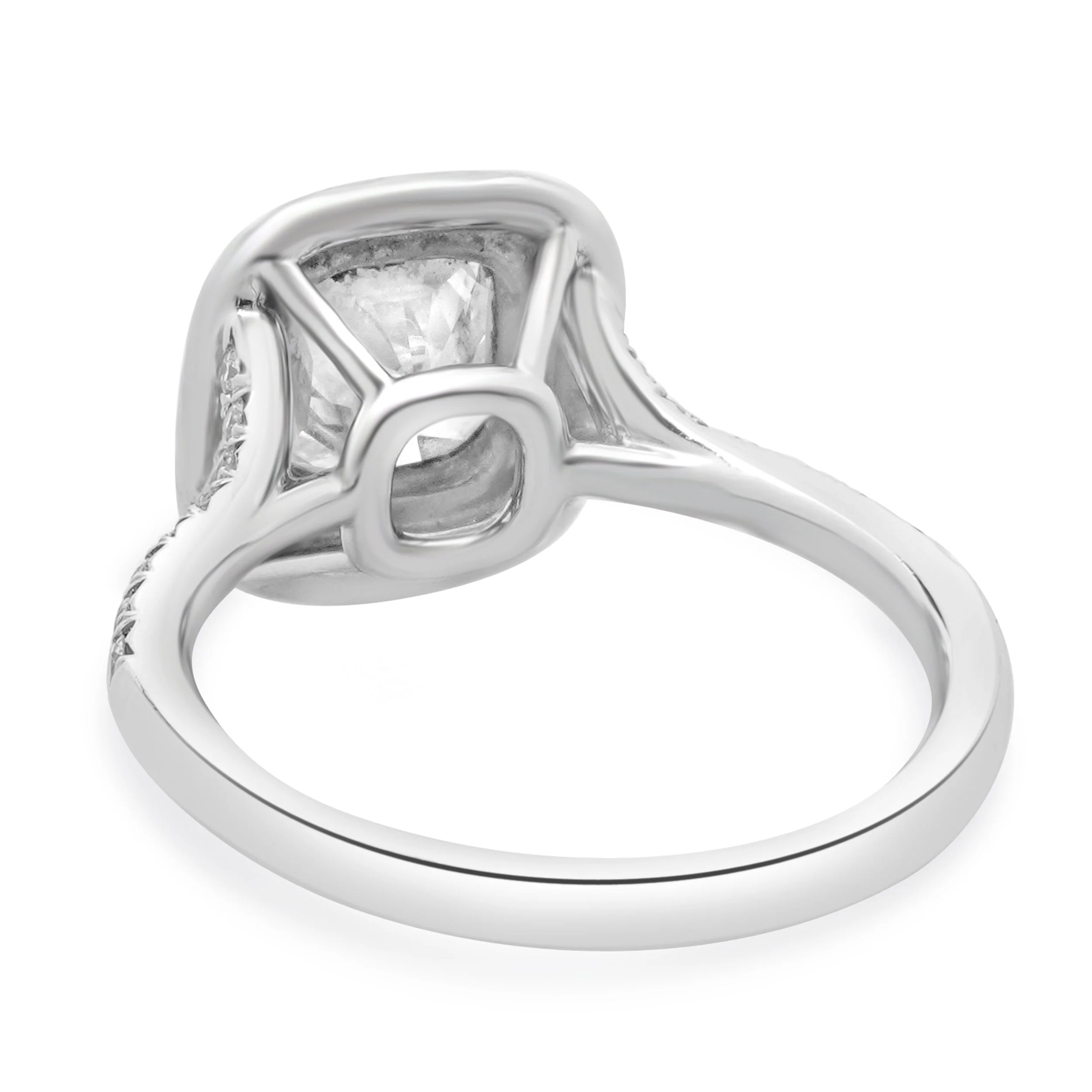 Tiffany & Co. Platinum Cushion Cut Diamond Engagement Ring - Image 3