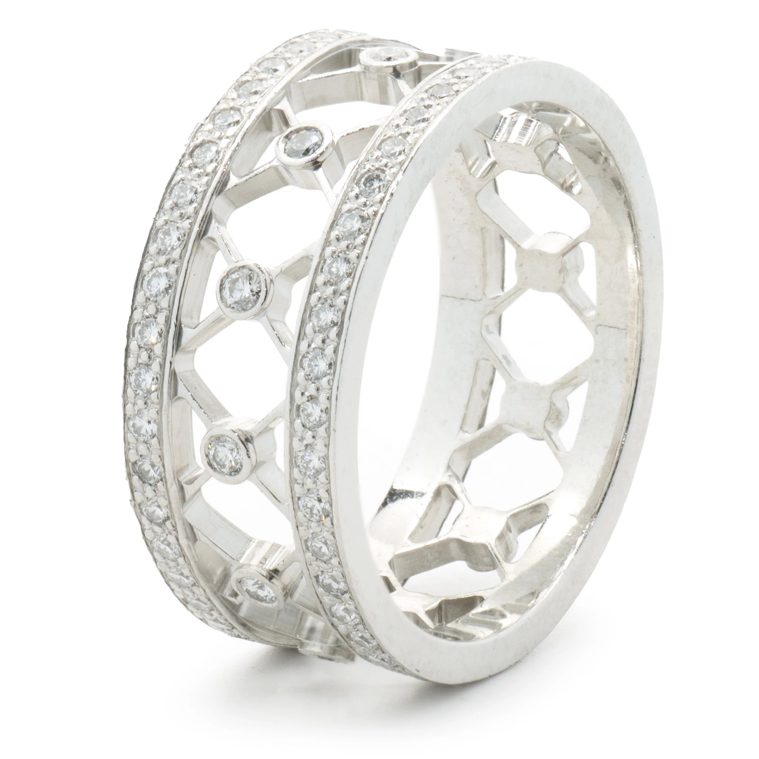 Tiffany & Co. Platinum Diamond Cutout Cigar Band - Image 2