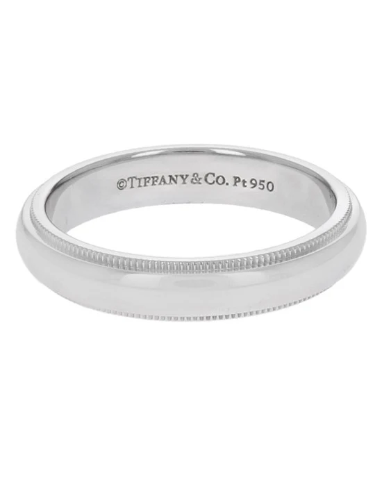 Tiffany & Co. Platinum Milgrain Edge Band - Image 2