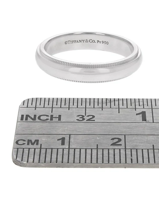 Tiffany & Co. Platinum Milgrain Edge Band - Image 3