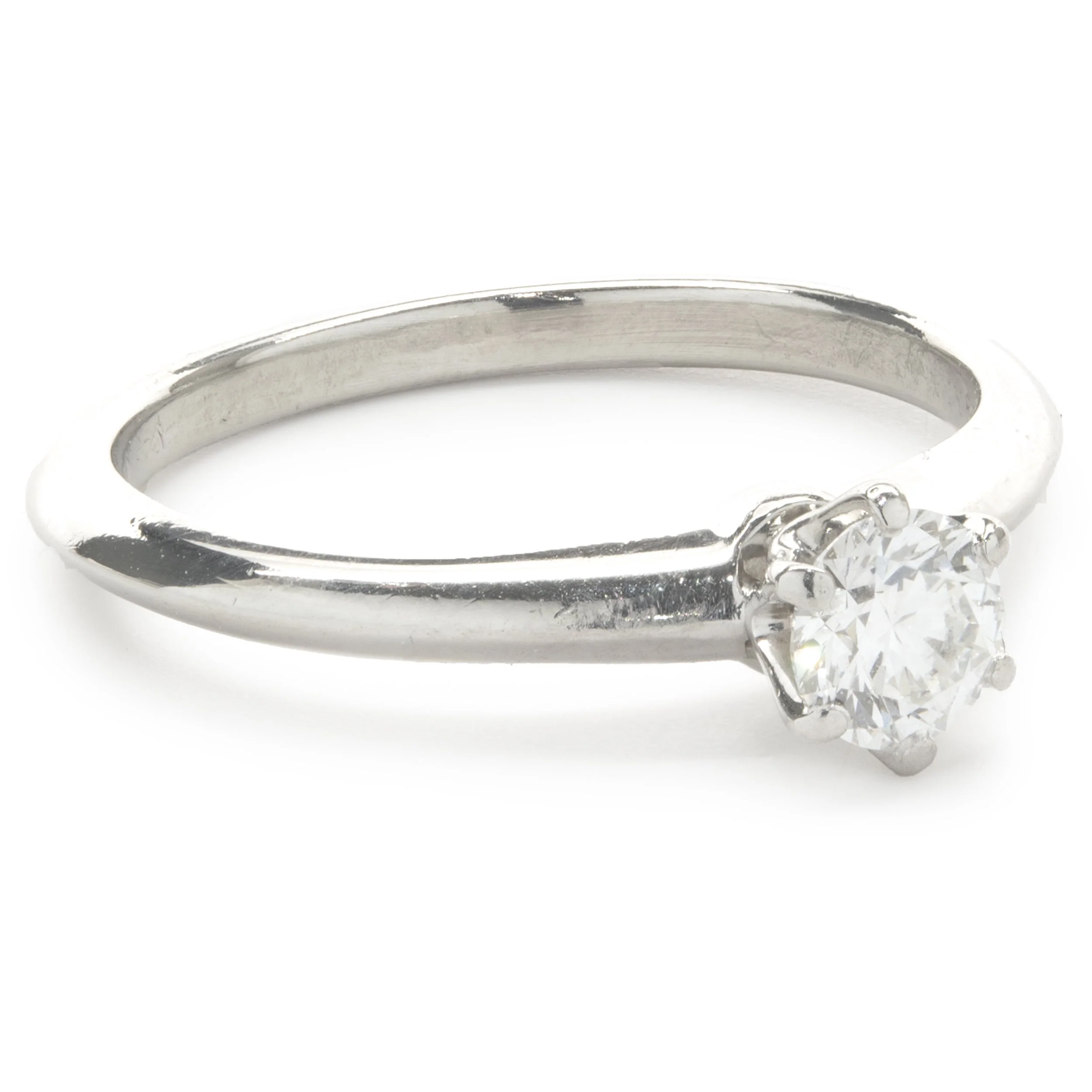 Tiffany & Co. Platinum Round Brilliant Cut Diamond Solitaire Ring - Image 2