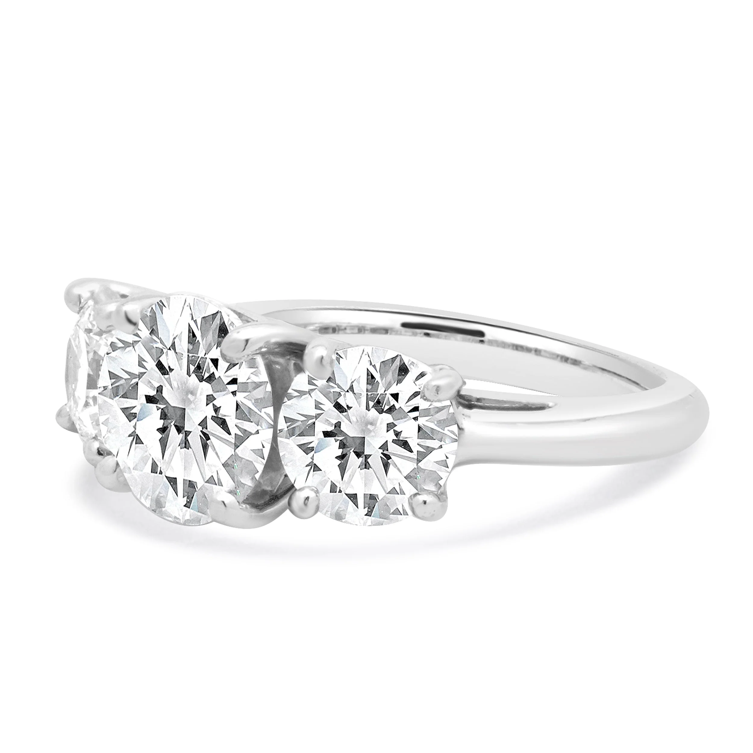 Tiffany & Co. Platinum Three Diamond Engagement Ring - Image 2