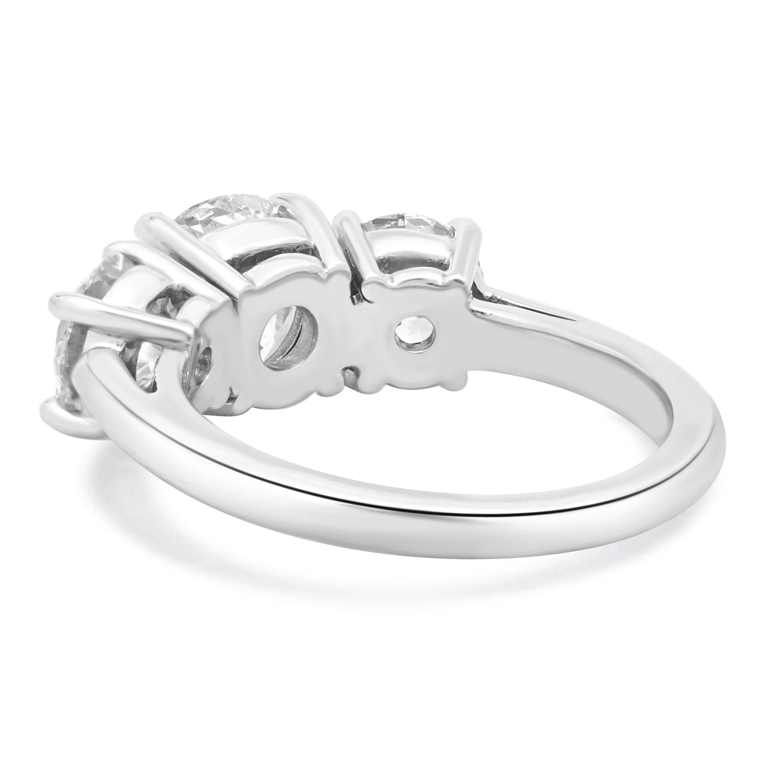 Tiffany & Co. Platinum Three Diamond Engagement Ring - Image 3