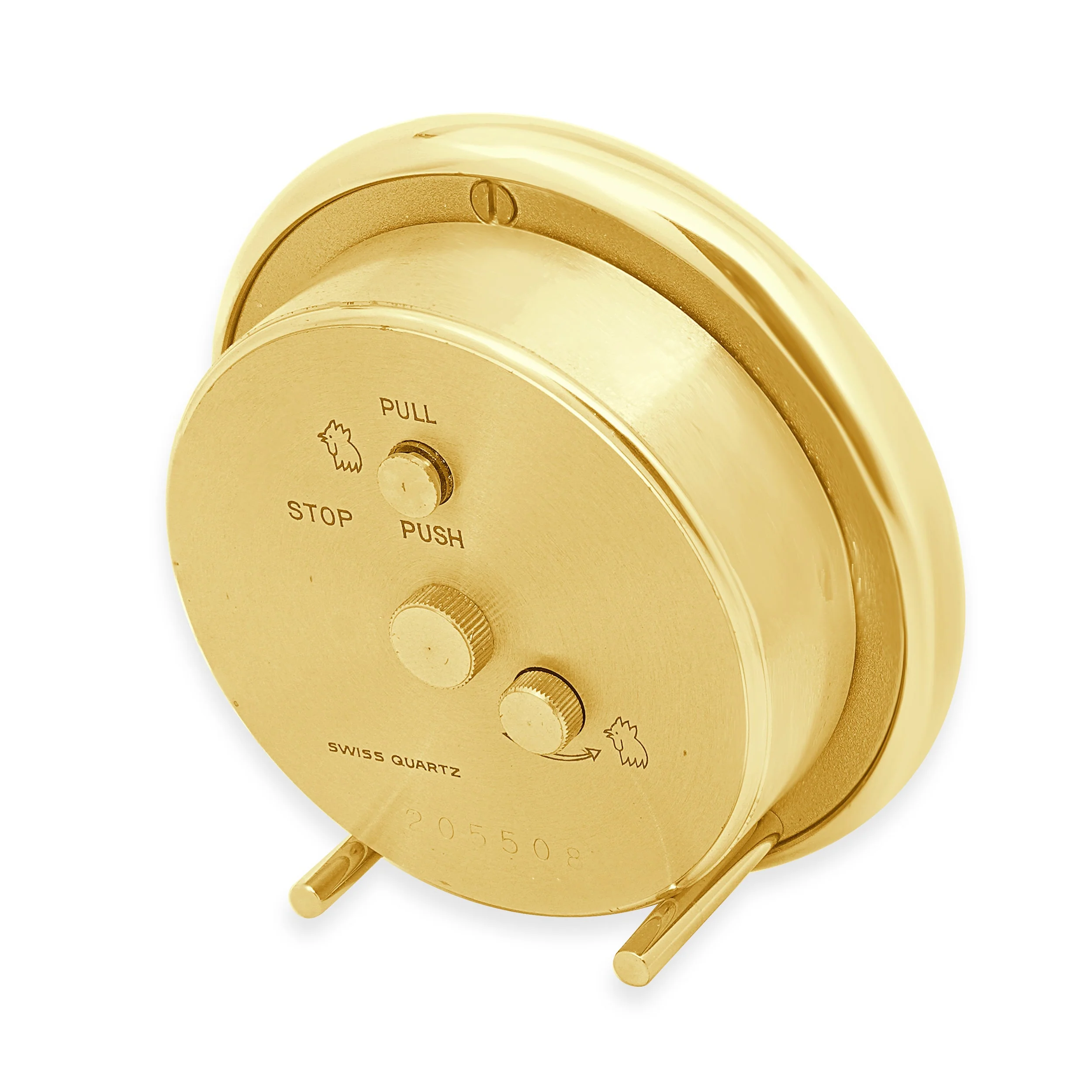 Tiffany & Co. Round Brass Desk Alarm Clock Swiss Quartz - Image 3