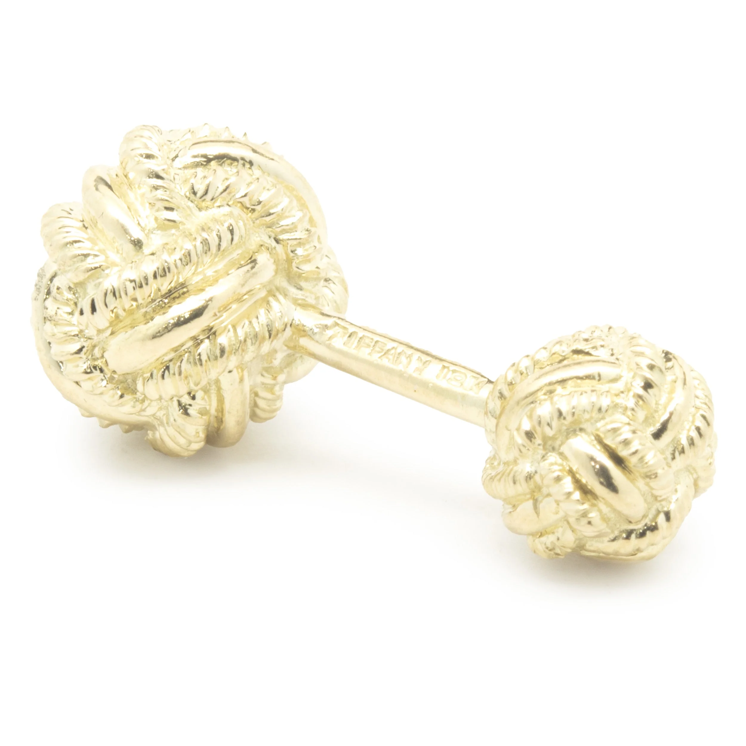 Tiffany & Co. Schlumberger 18 Karat Yellow SINGLE Double Knot Cufflink - Image 3