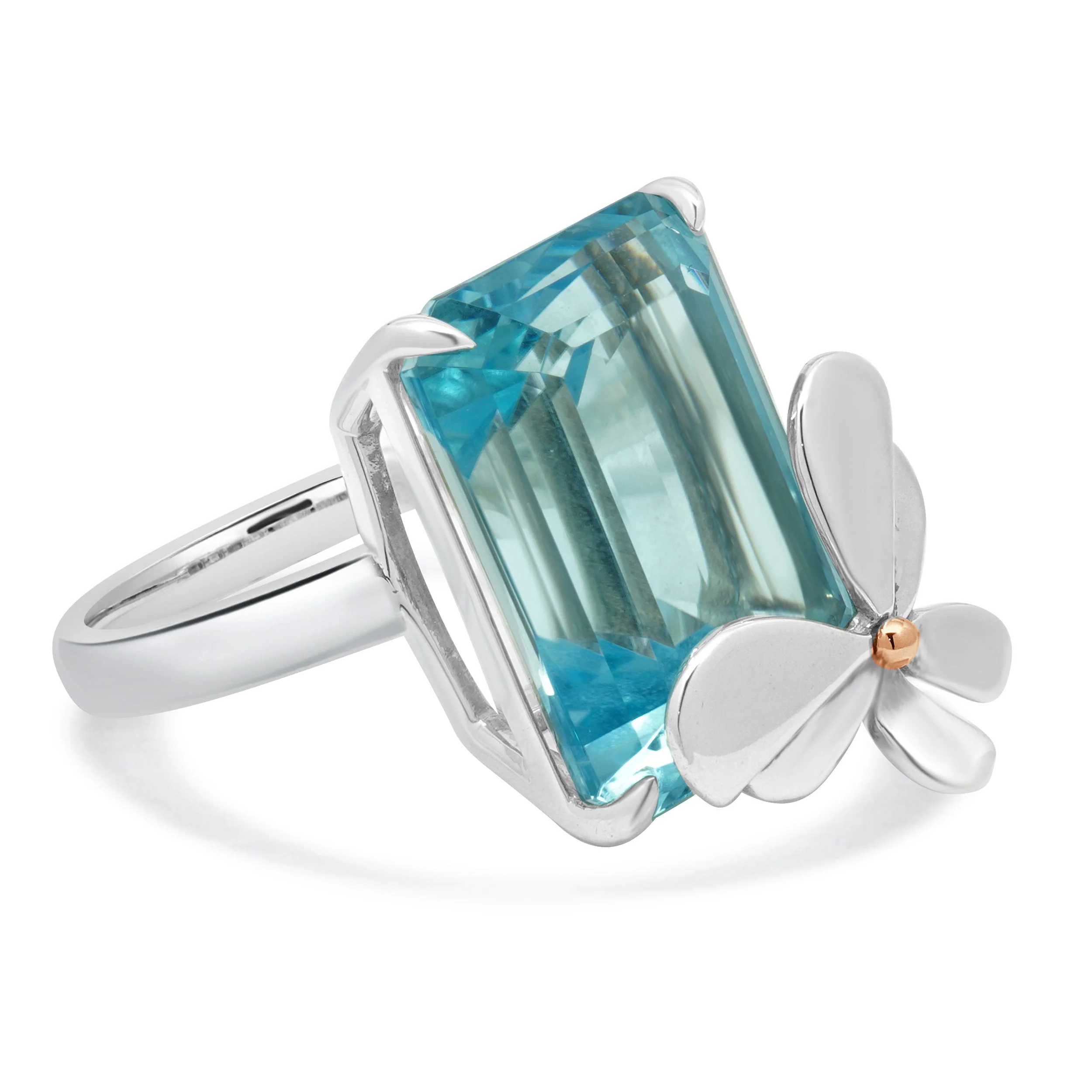 Tiffany & Co. Sterling Silver & 18 Karat White Gold Blue Topaz w/ Butterfly Love Bug Collection - Image 2