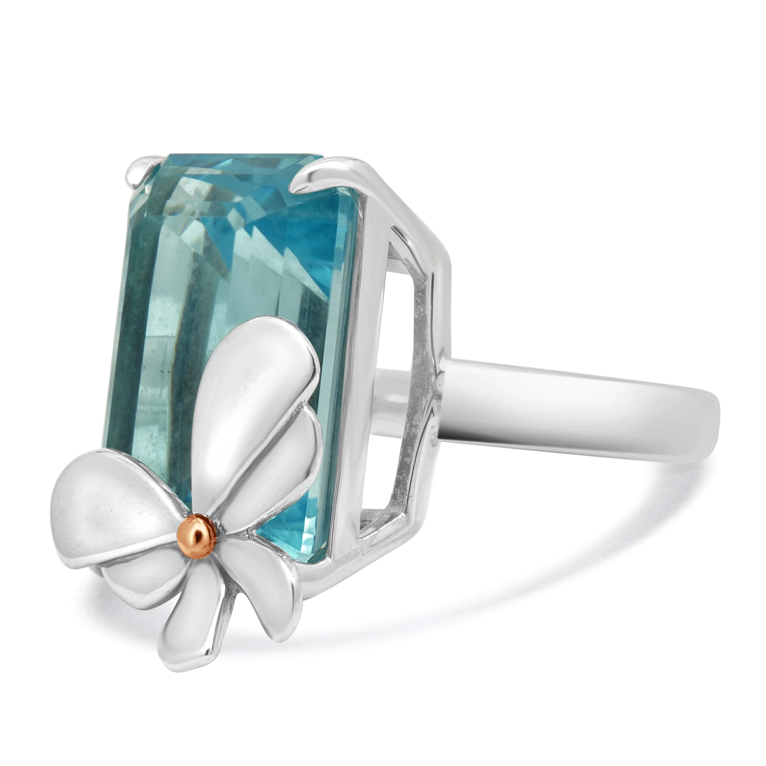 Tiffany & Co. Sterling Silver & 18 Karat White Gold Blue Topaz w/ Butterfly Love Bug Collection - Image 3