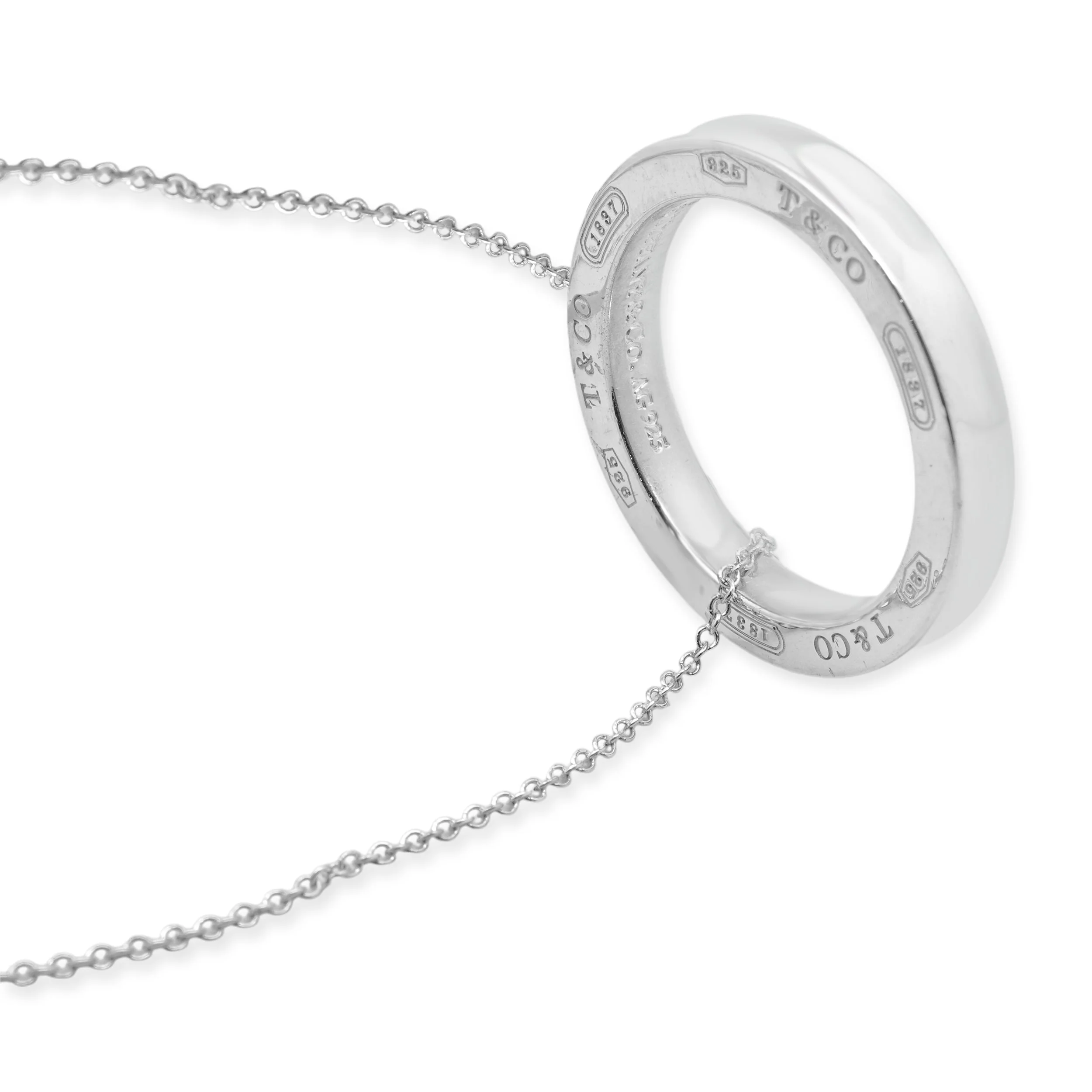 Tiffany & Co. Sterling Silver 1837 Open Circle Necklace - Image 4