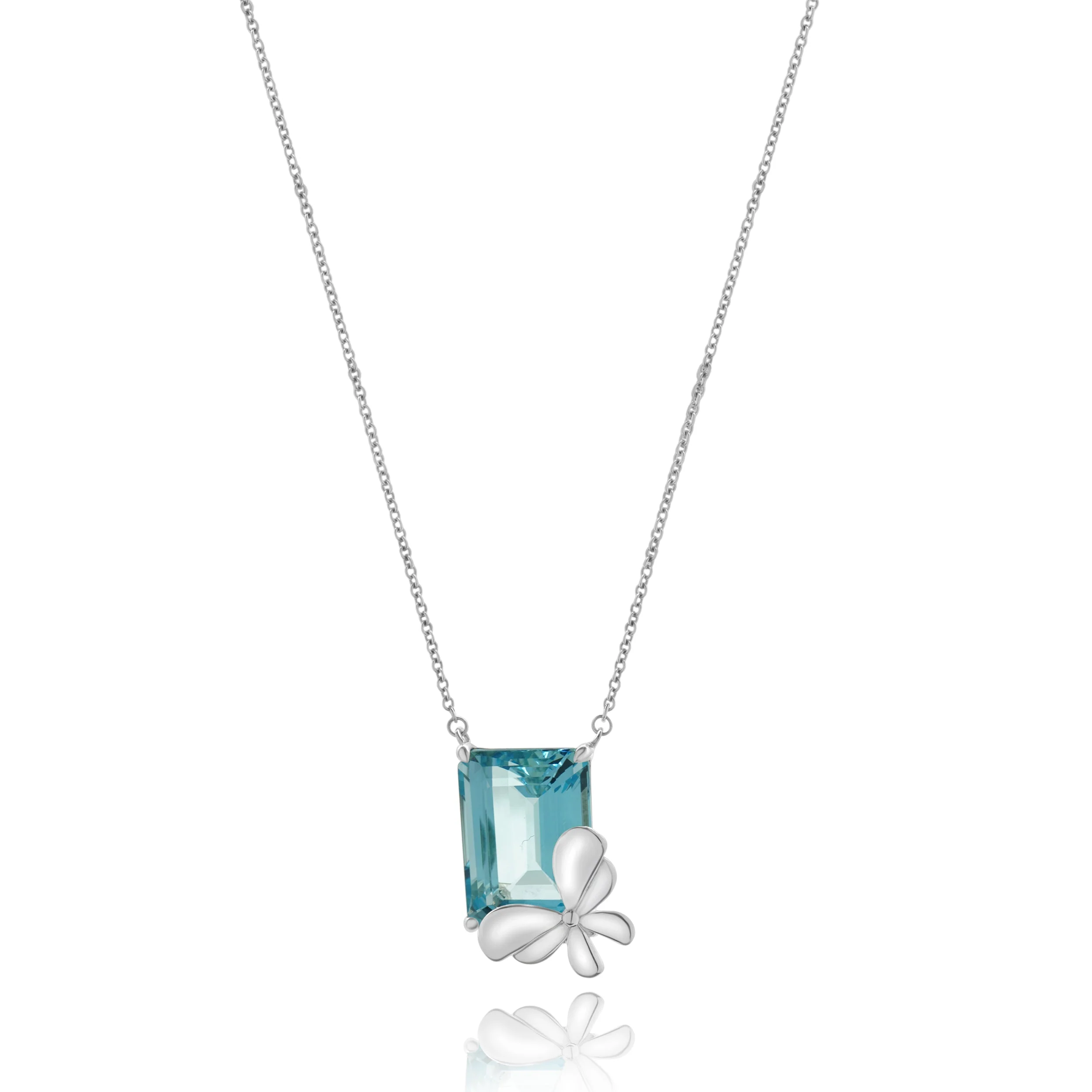 Tiffany & Co. Sterling Silver/18K White Gold Blue Topaz Butterfly Necklace