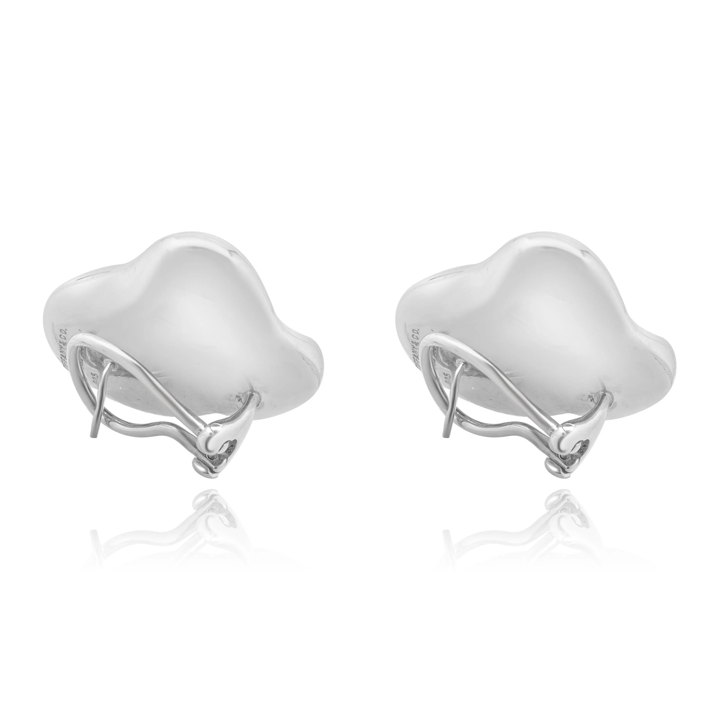 Tiffany & Co. Sterling Silver Elsa Peretti Heart Earrings - Image 4