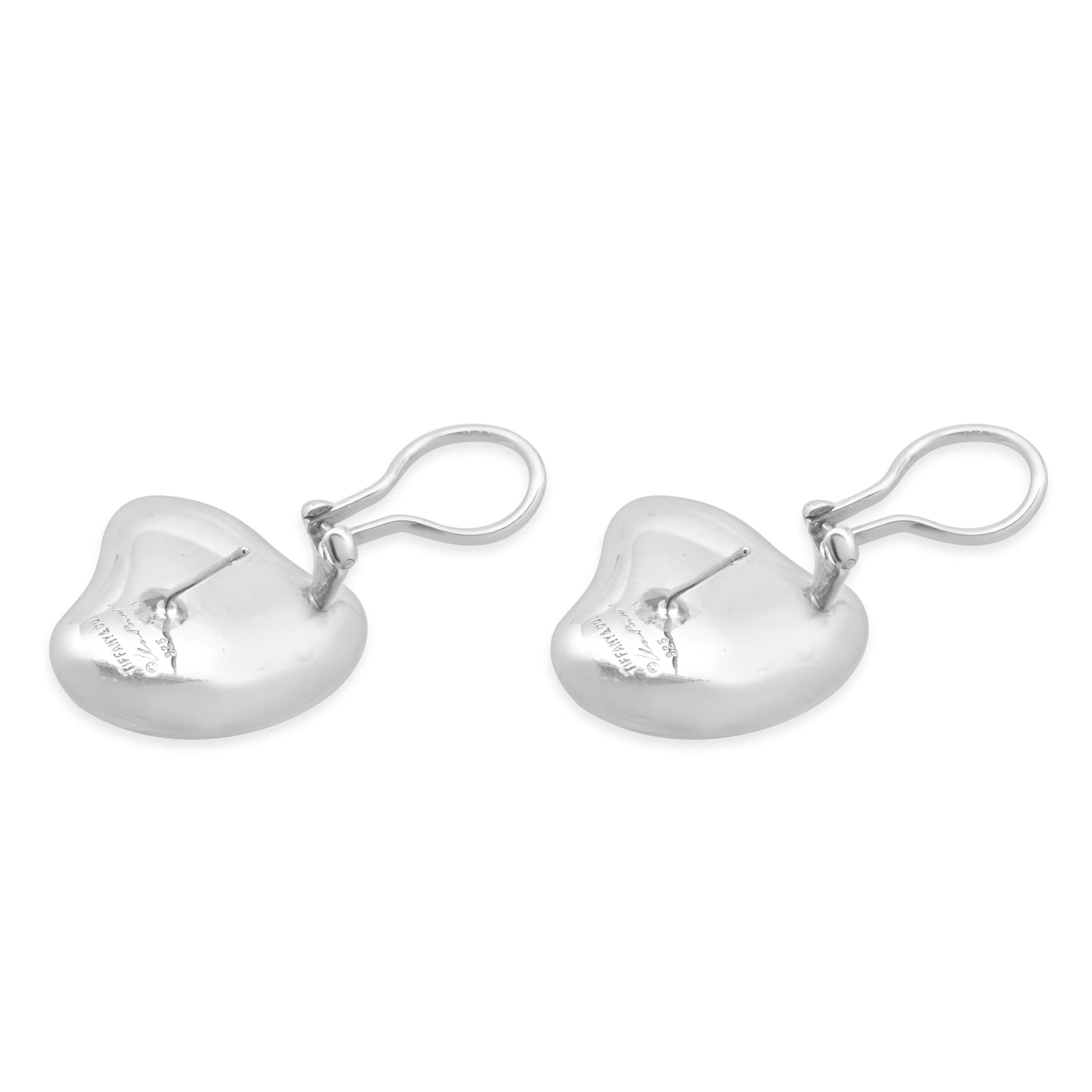 Tiffany & Co. Sterling Silver Elsa Peretti Heart Earrings - Image 5