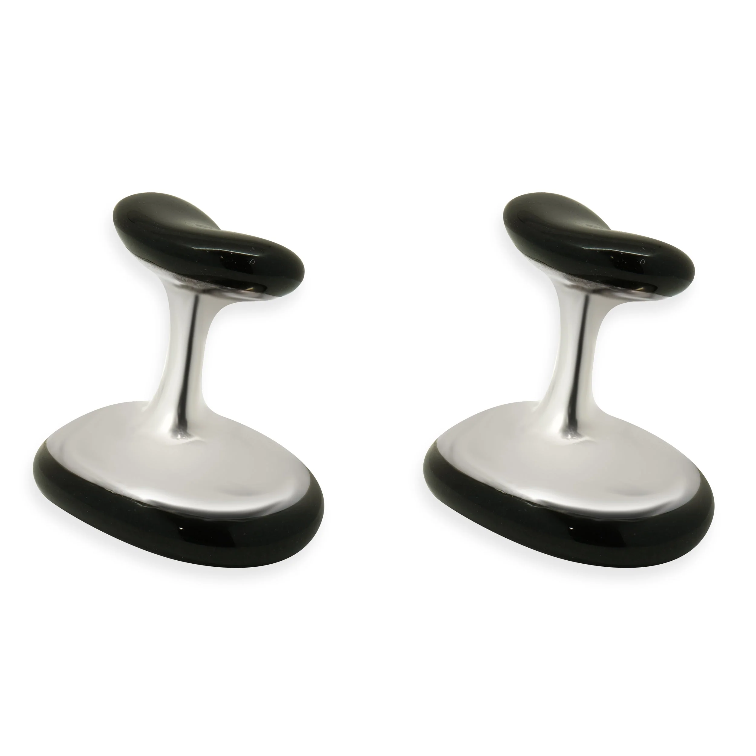 Tiffany & Co. Sterling Silver Elsa Peretti Jade Bean Cufflinks - Image 3