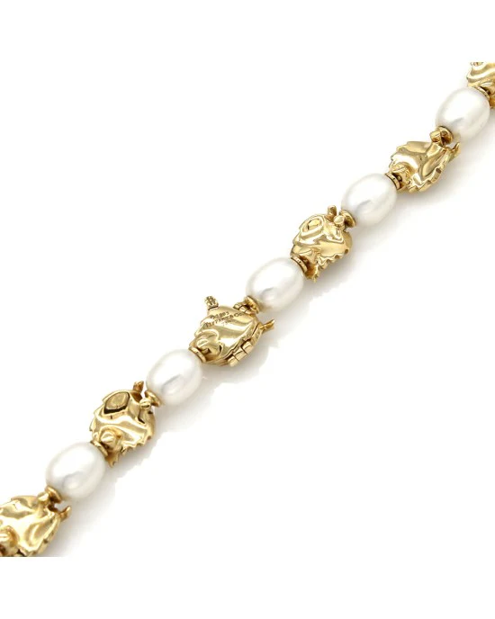 Tiffany Pearl Leaf Necklace in Gold - Image 2