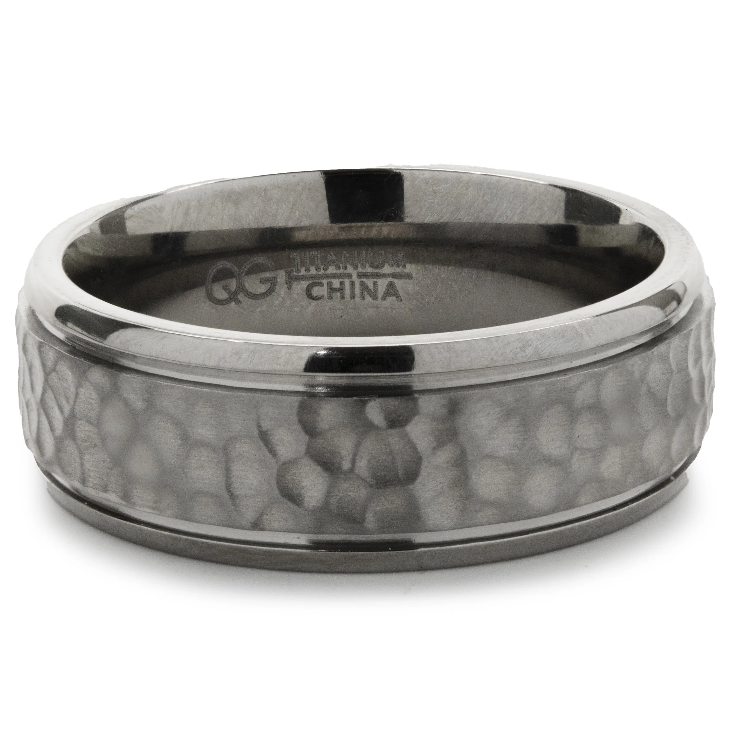 Titanium 8MM Band with Hammered Finish