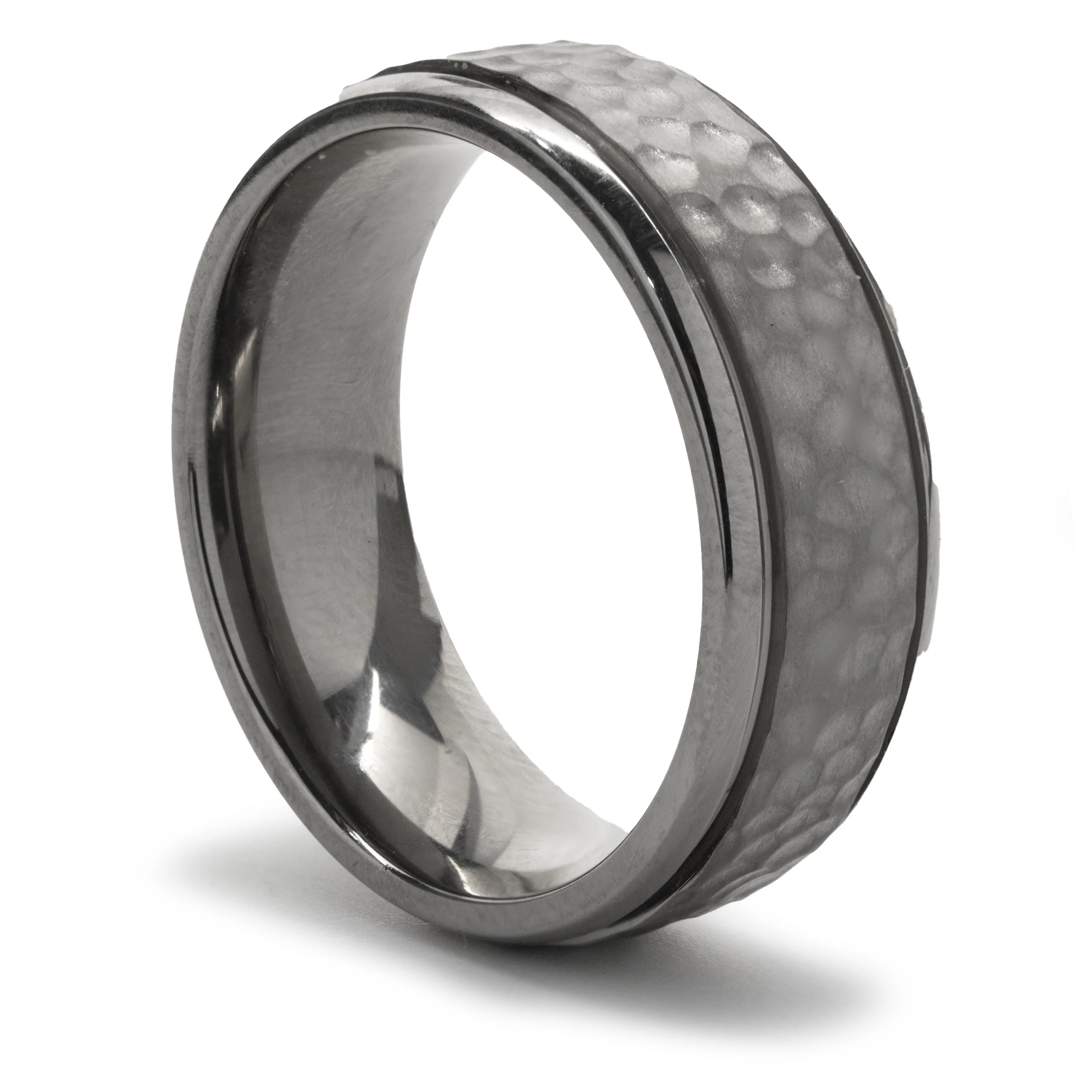 Titanium 8MM Band with Hammered Finish - Image 2