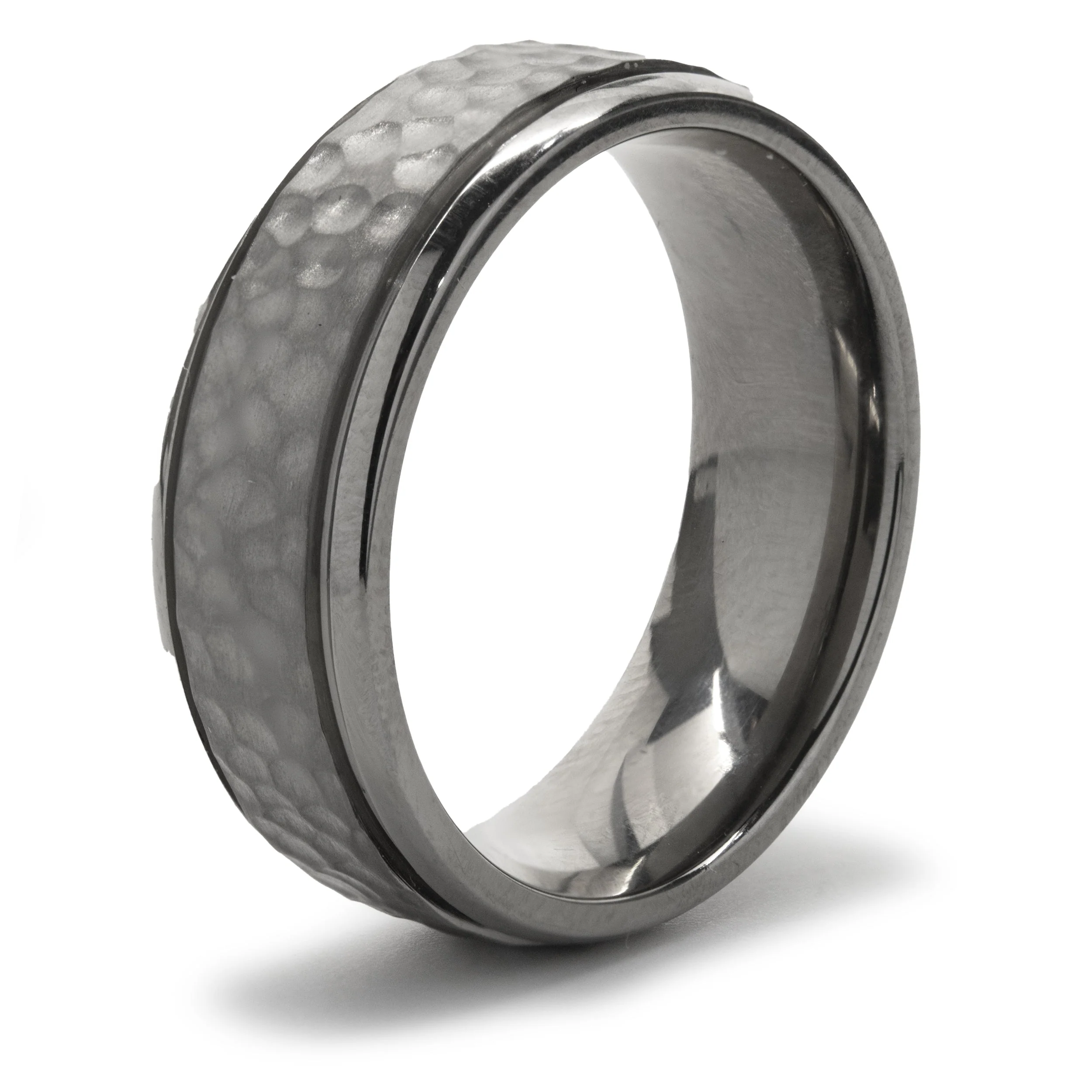 Titanium 8MM Band with Hammered Finish - Image 3