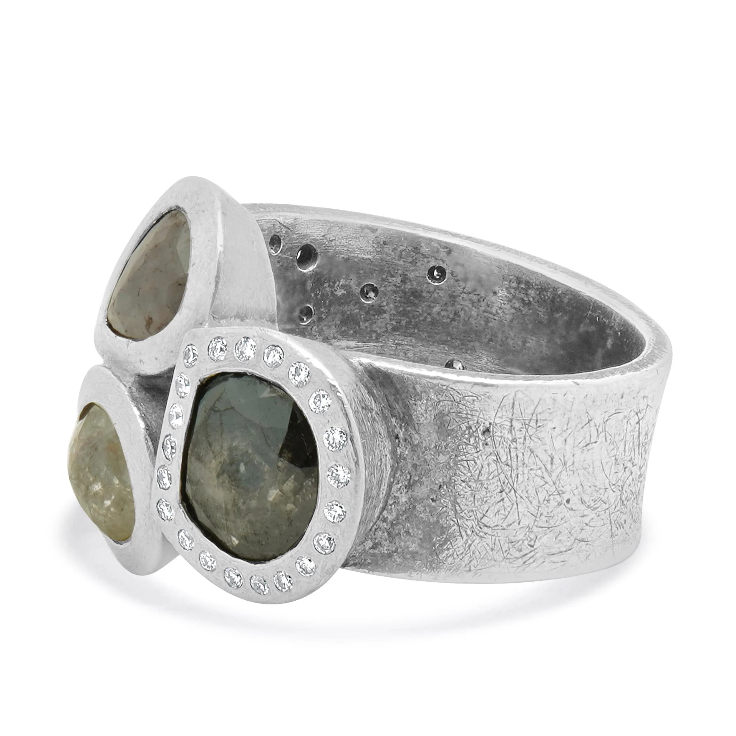 Todd Reed Palladium Fancy Cut Multi Colored Diamond Ring - Image 2