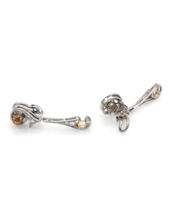 Topaz and Diamond Earrings in Gold - Image 2