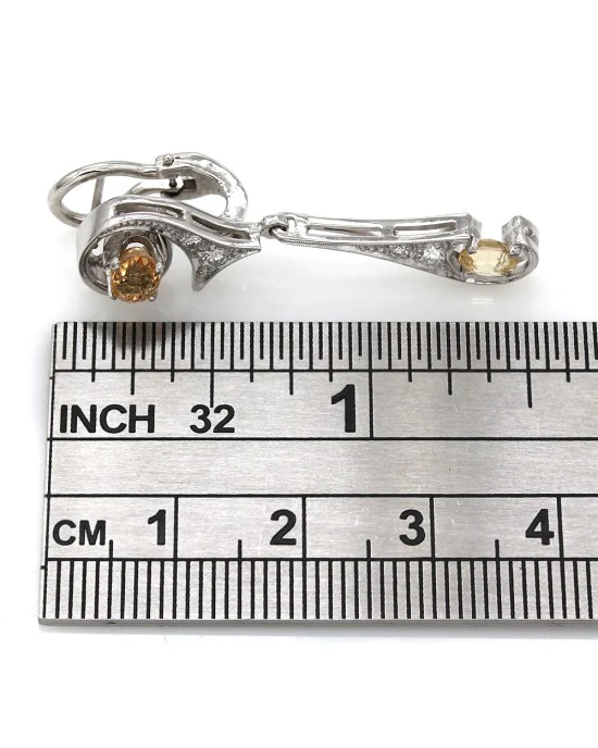Topaz and Diamond Earrings in Gold - Image 3