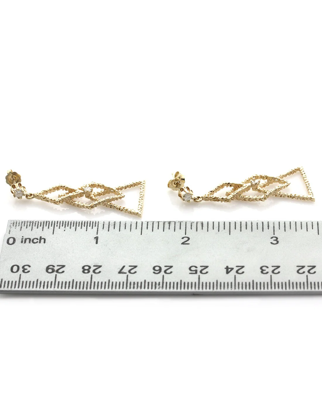 Triangle and Diamond Shape Dangle Earrings - Image 3