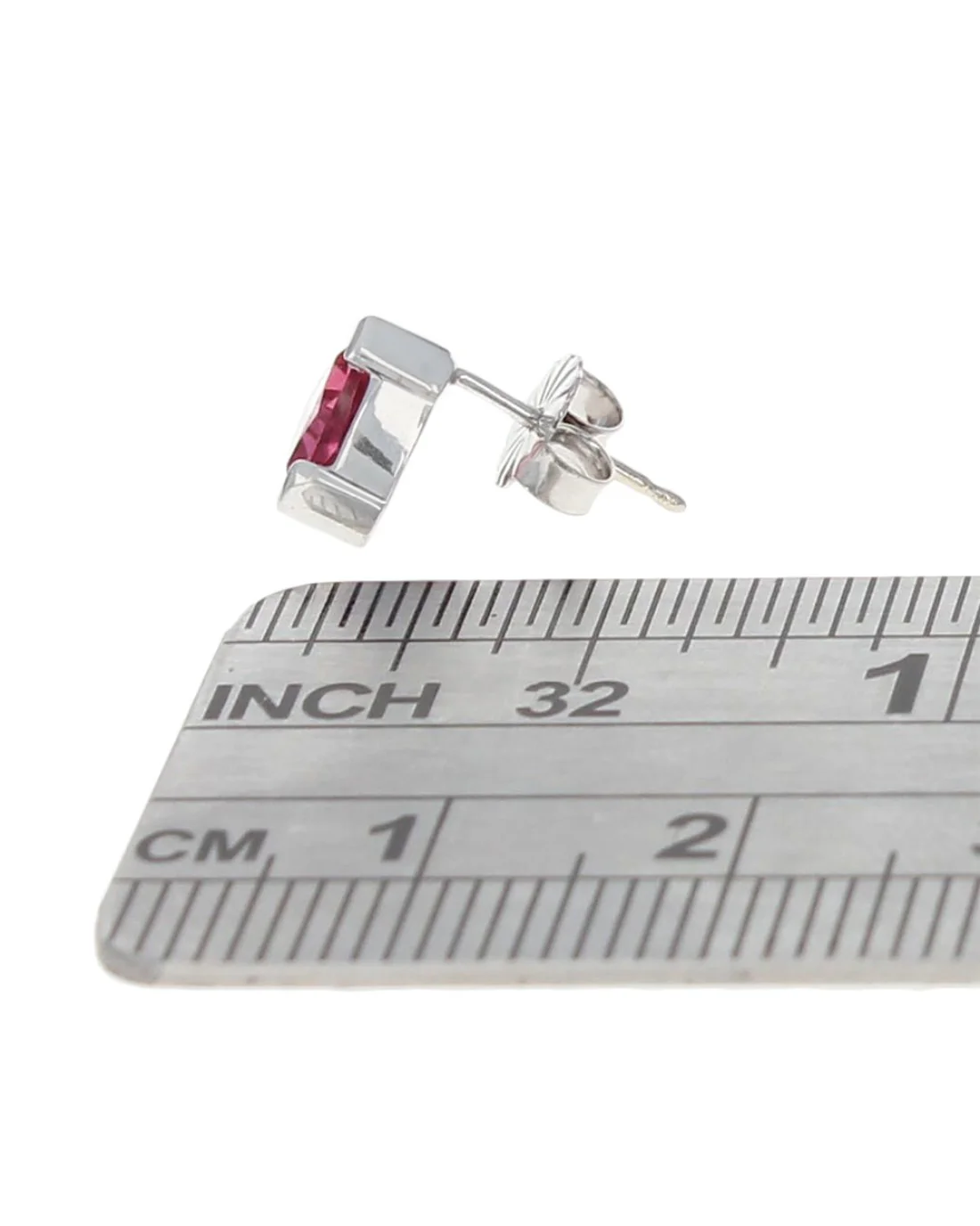 Trilliant Pink Tourmaline Stud Earrings - Image 3