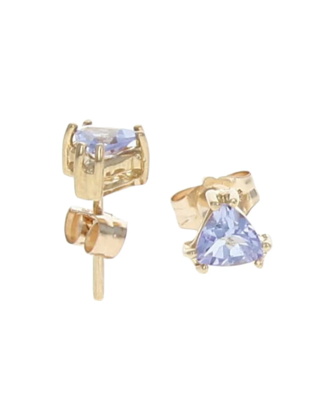 Trilliant Tanzanite Stud Earrings - Image 2