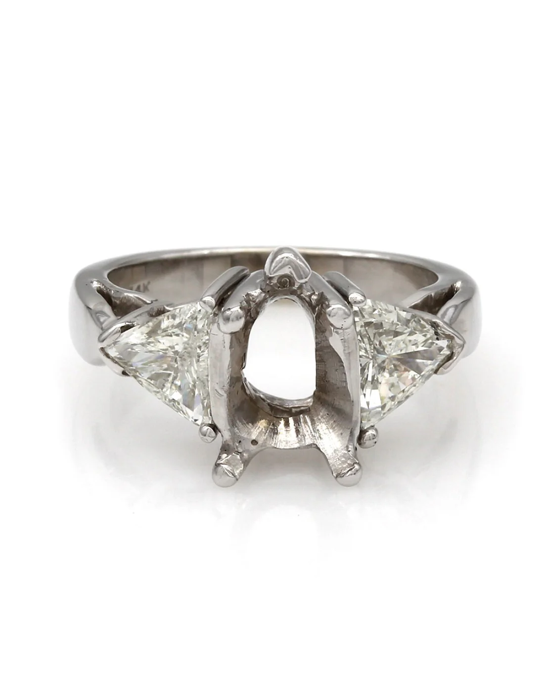 Trillion Diamond Three Stone Mounting in 14kw - Image 2