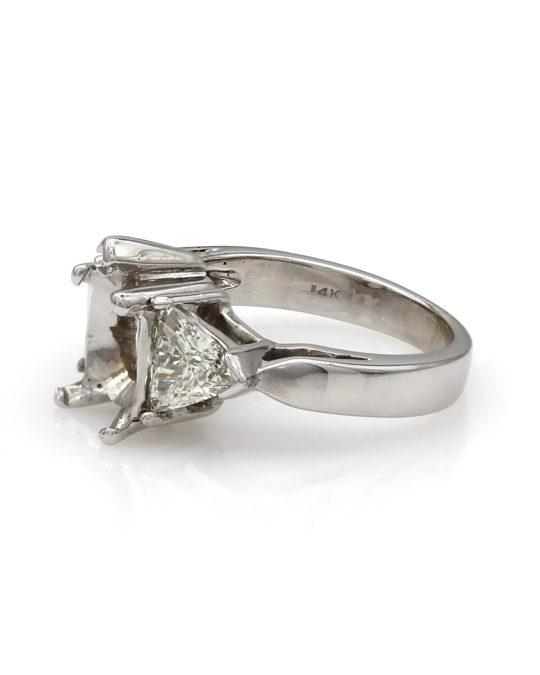 Trillion Diamond Three Stone Mounting in 14kw - Image 3