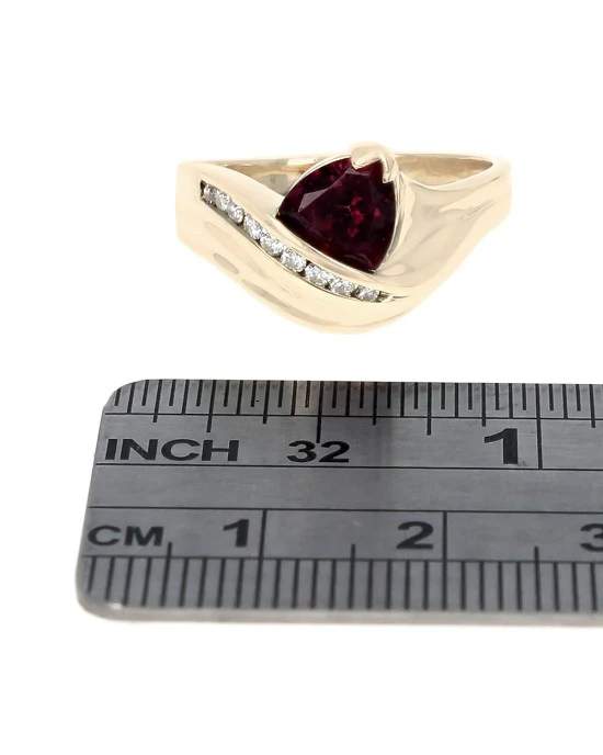 Trillion Garnet and Diamond Ring - Image 3
